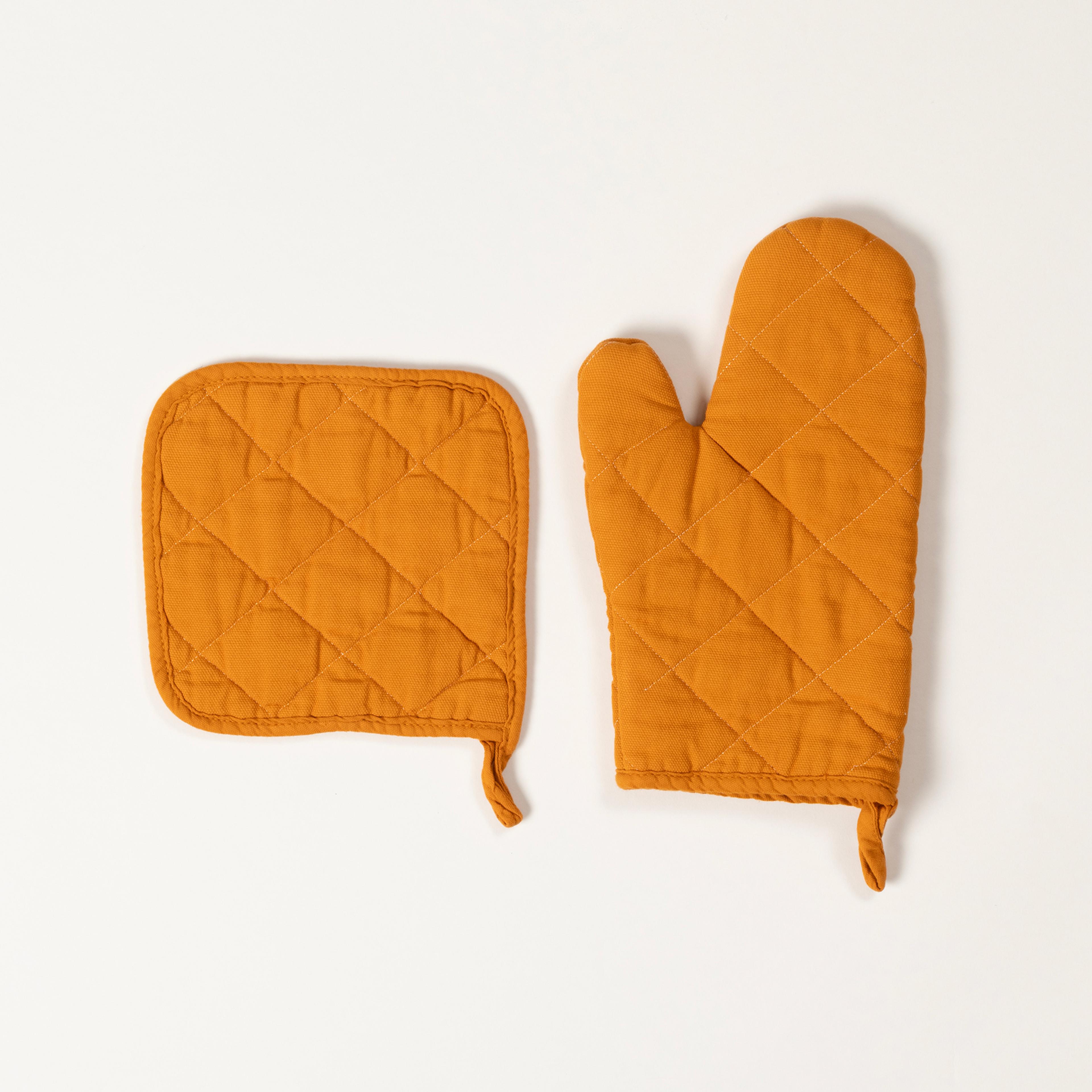 Solıd 2'li Pamuk %100 Pamuk Mutfak Seti Standart Beden Turuncu