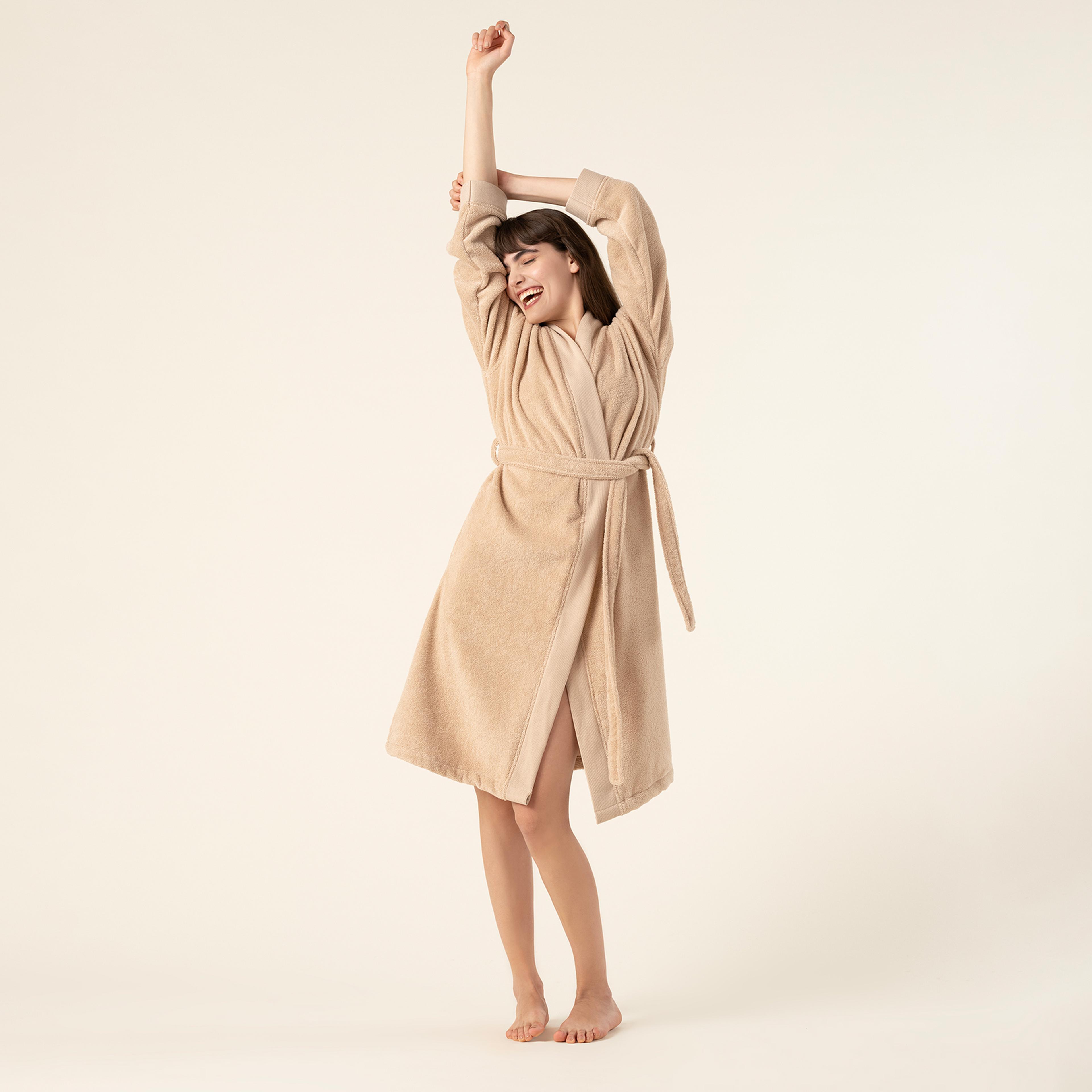 Solıd Kum Rengı Bornoz