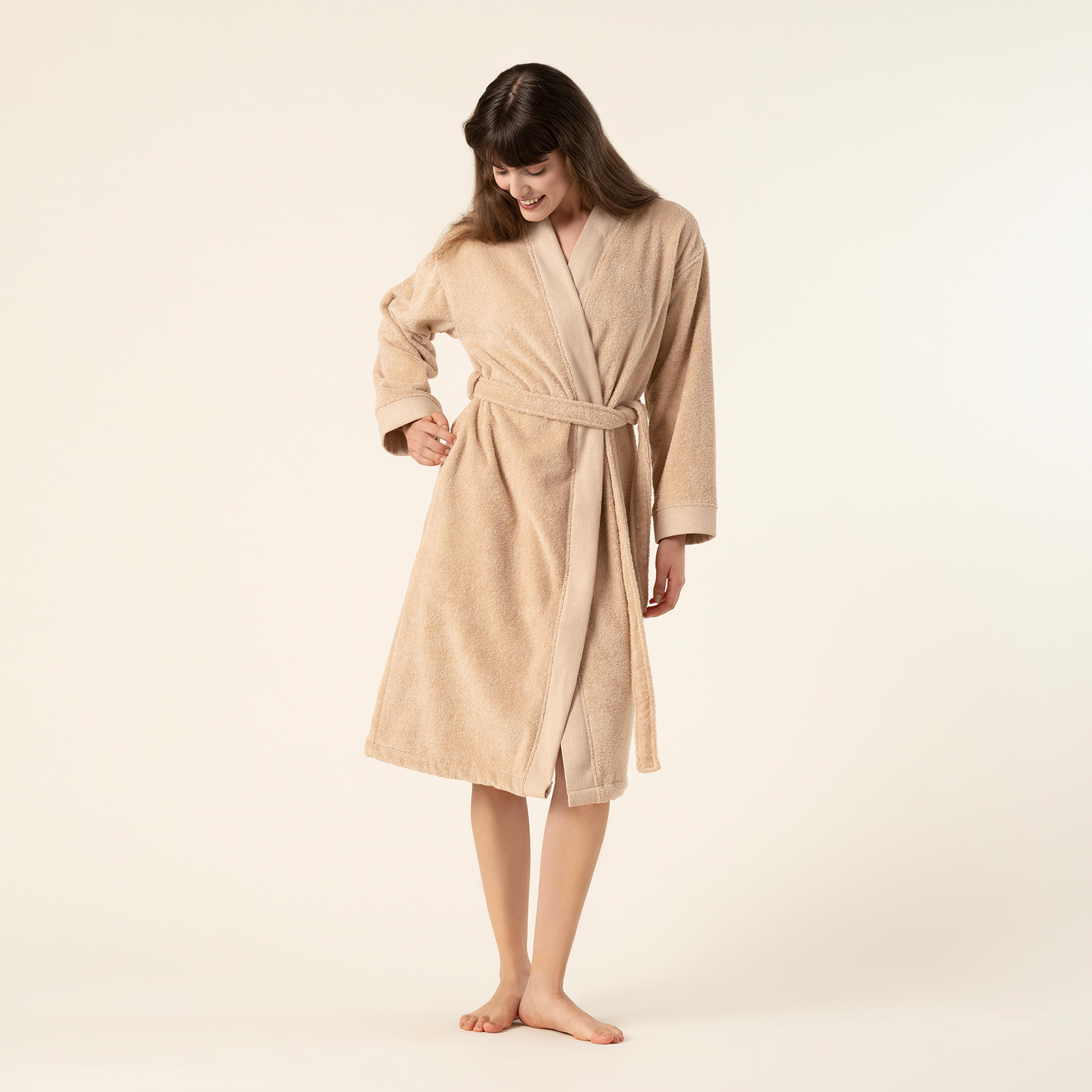 Solıd Kum Rengı Bornoz