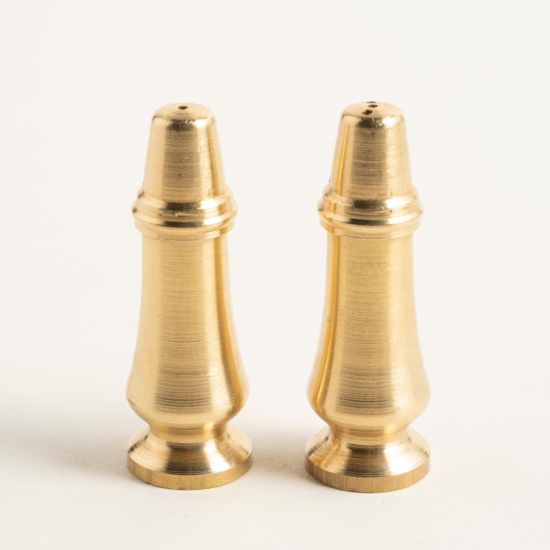 Emirgan Pirinç Tuzluk - Biberlik Seti 2x2x6 Cm Gold