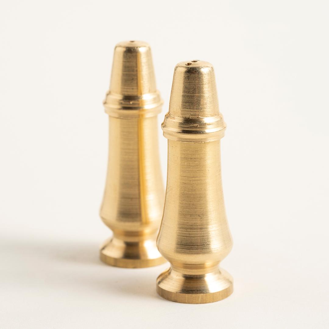 Emirgan Pirinç Tuzluk - Biberlik Seti 2x2x6 Cm Gold