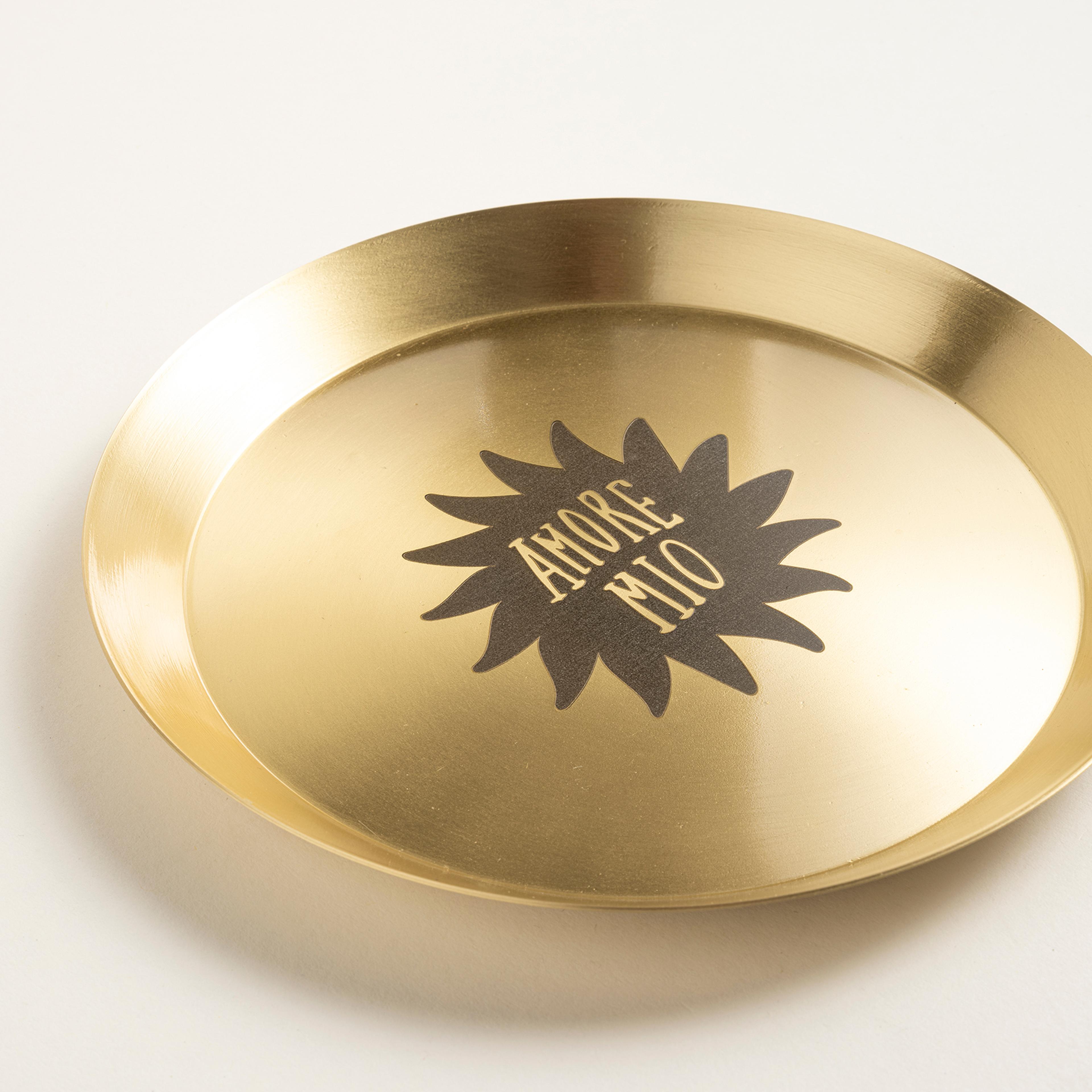 Emirgan Pirinç Tabak 18 Cm Gold