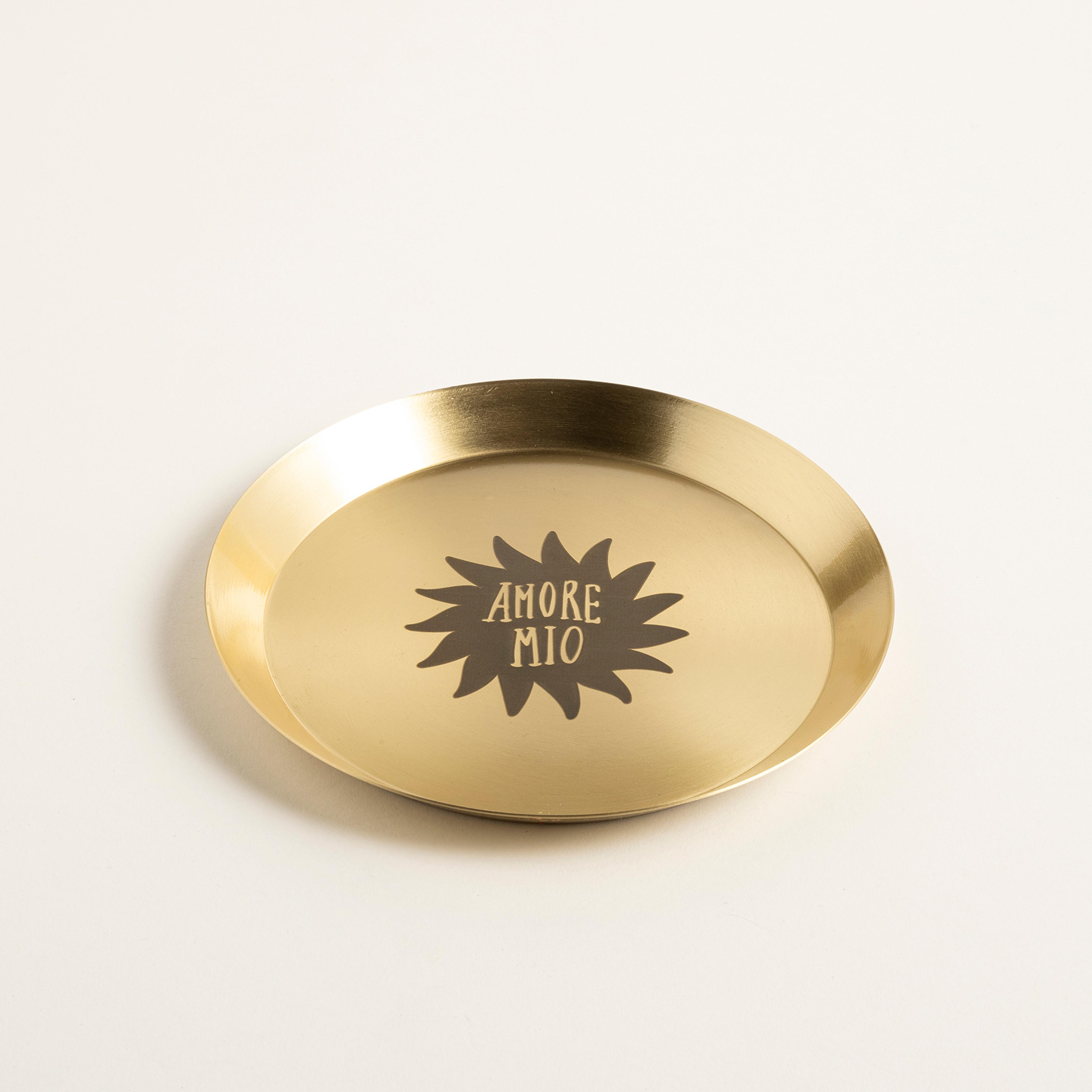 Emirgan Pirinç Tabak 18 Cm Gold