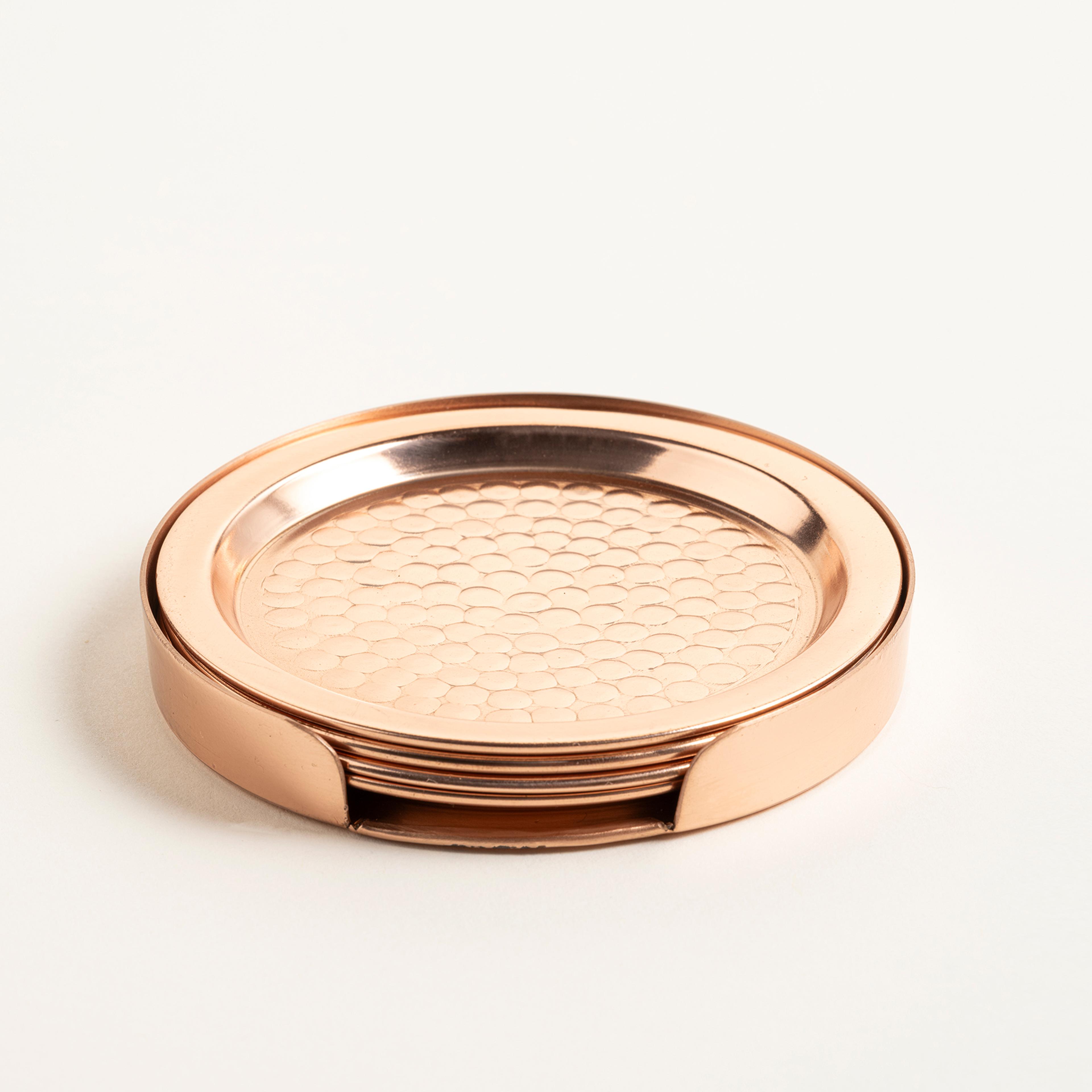 Emirgan Bakır Bardak Altlığı 10.5x10.5x2 Cm Bakır