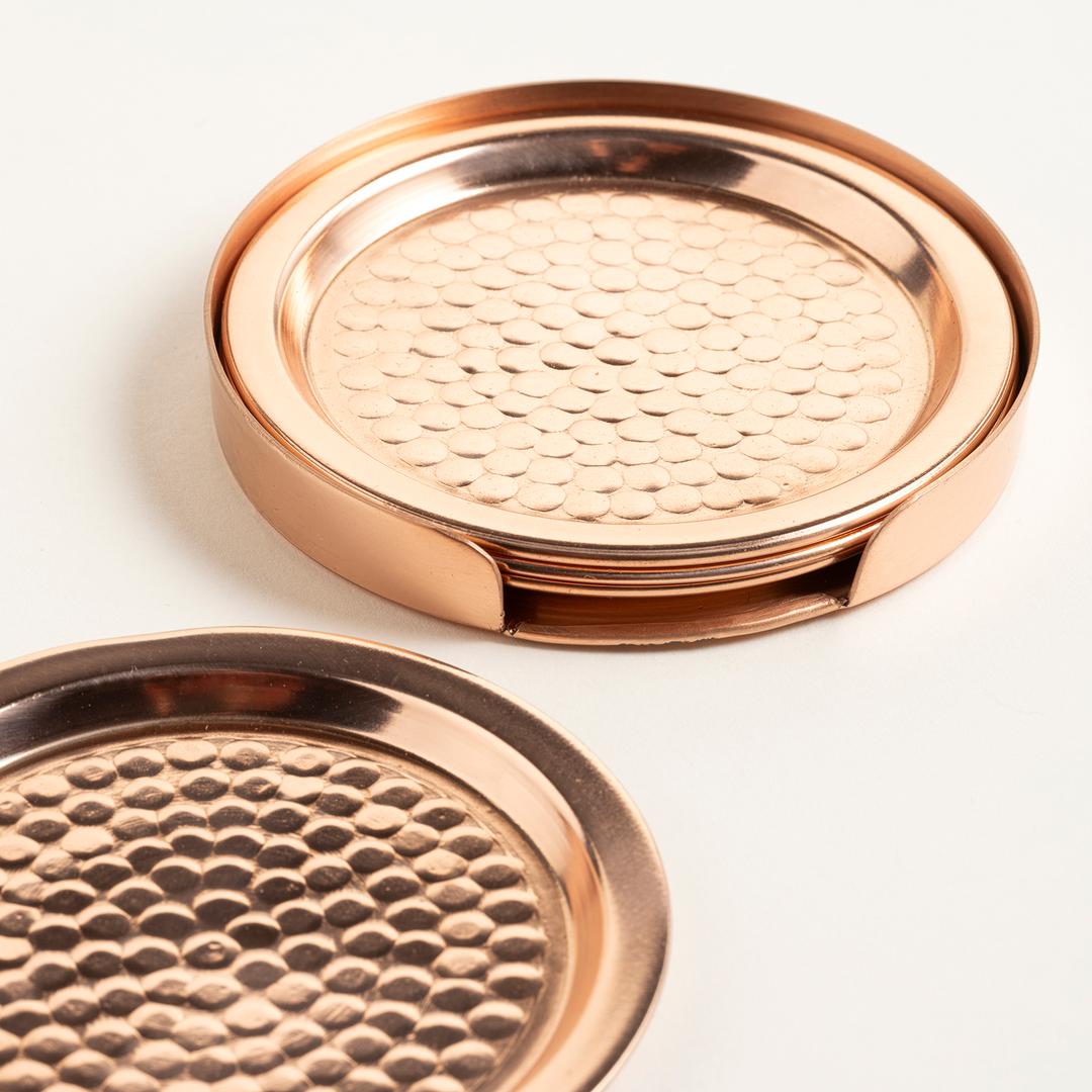 Emirgan Bakır Bardak Altlığı 10.5x10.5x2 Cm Bakır