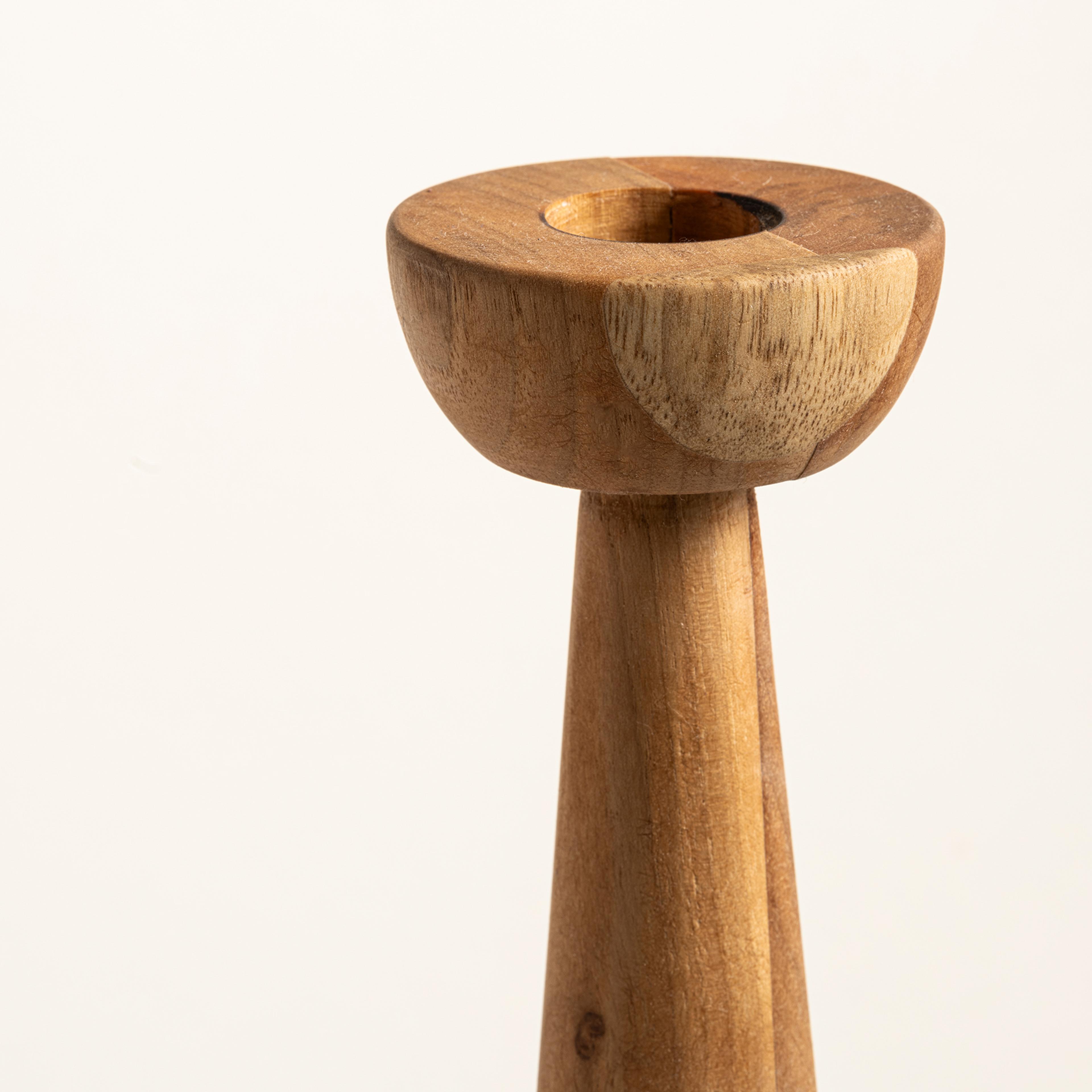 Balgat Ahşap Şamdan 6x6x26 Cm Natural