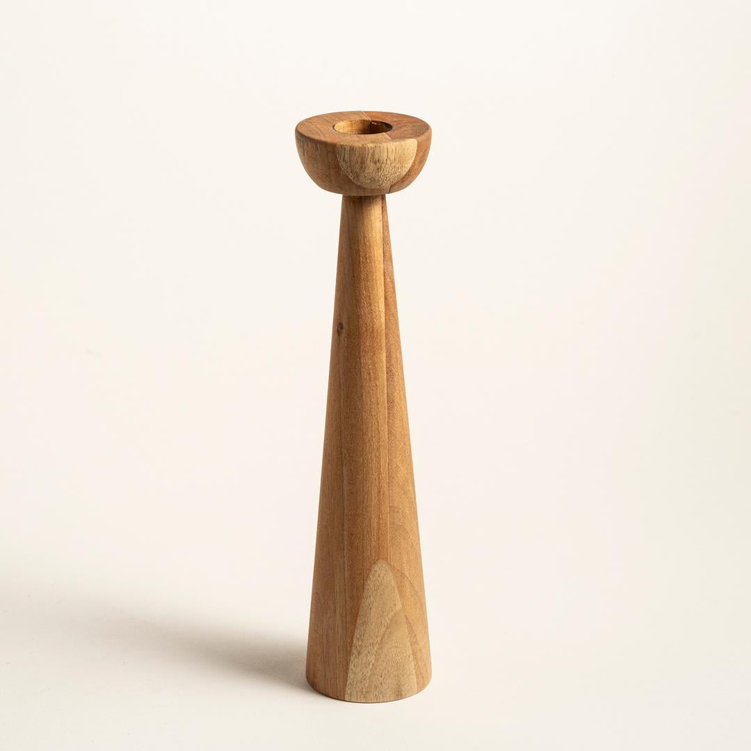 Balgat Ahşap Şamdan 6x6x26 Cm Natural