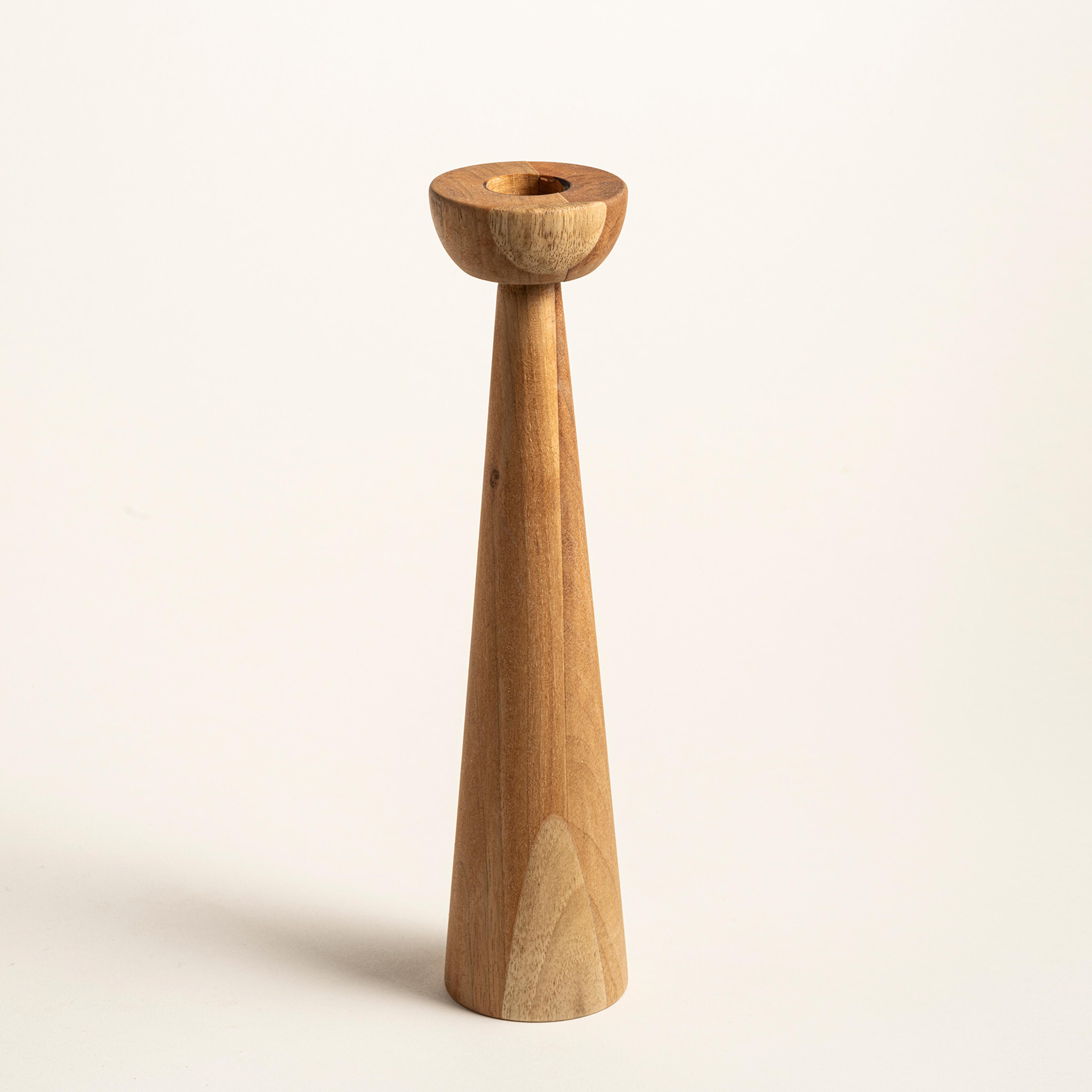 Balgat Ahşap Şamdan 6x6x26 Cm Natural