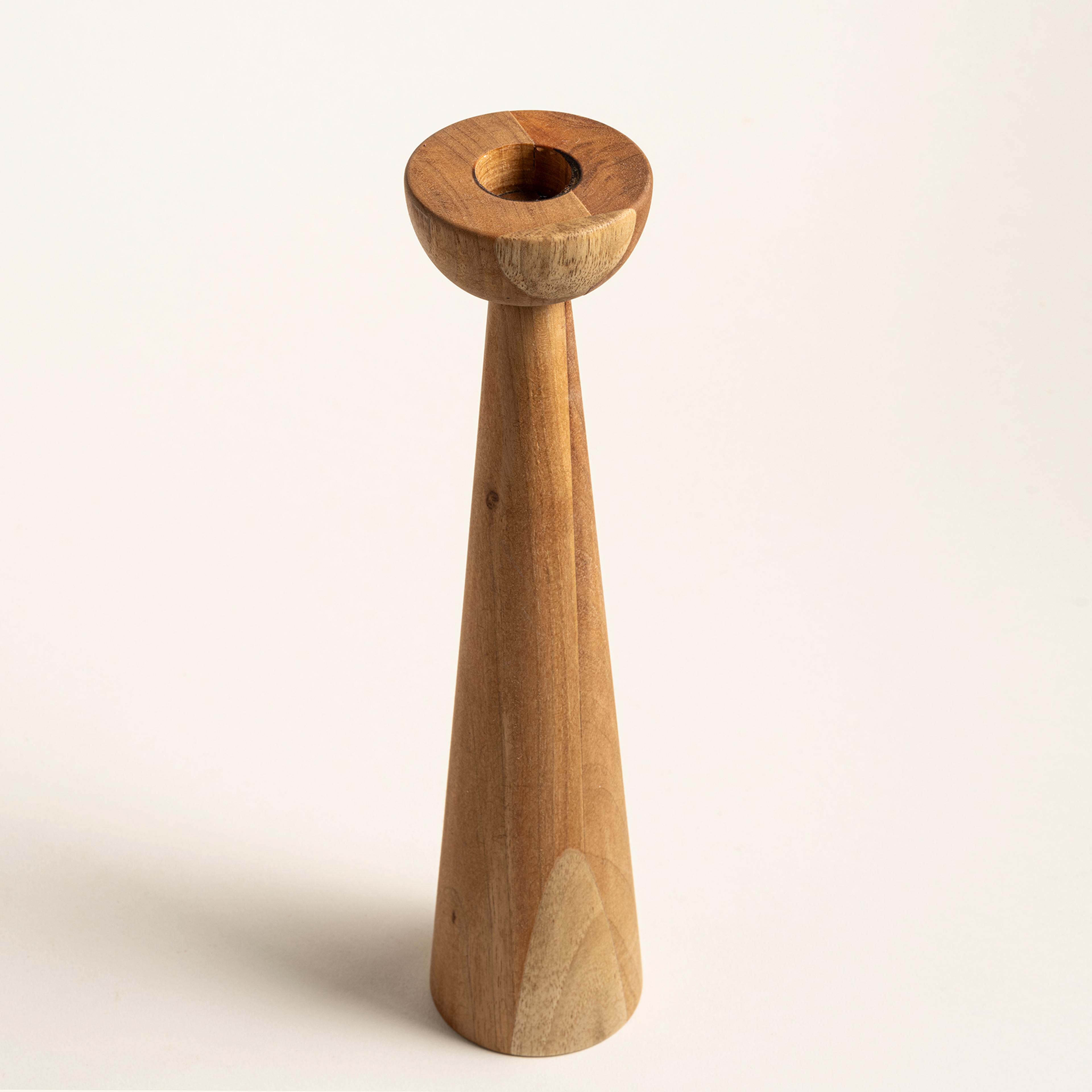 Balgat Ahşap Şamdan 6x6x26 Cm Natural