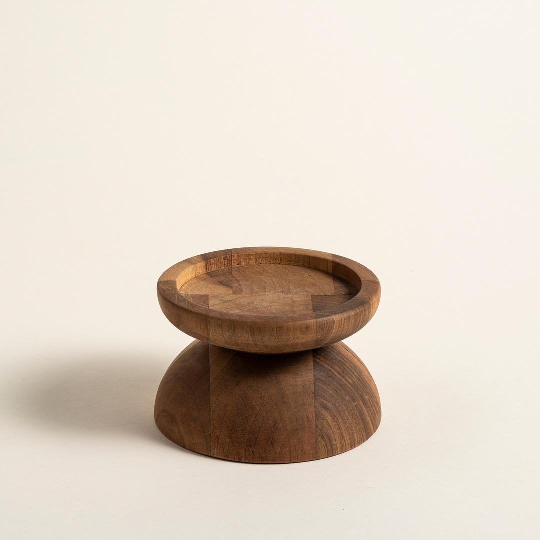 Balgat Ahşap Mumluk 12x12x8 Cm Natural