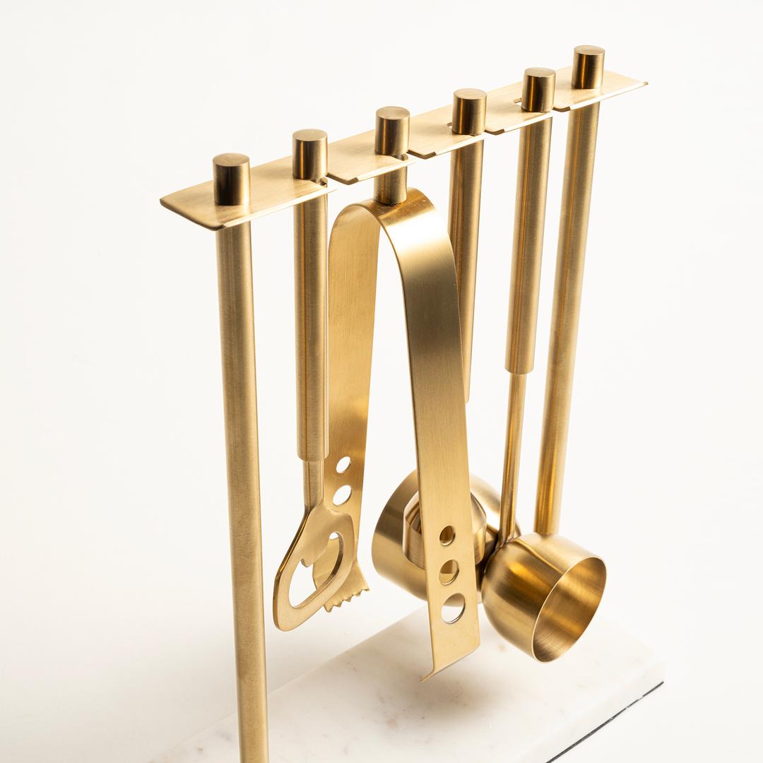 Rampur Çelik / Mermer Bar Aksesuarları 9x16x25 Cm Gold