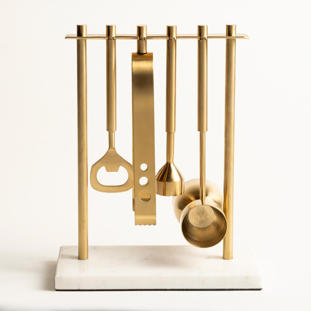 Rampur Çelik / Mermer Bar Aksesuarları 9x16x25 Cm Gold