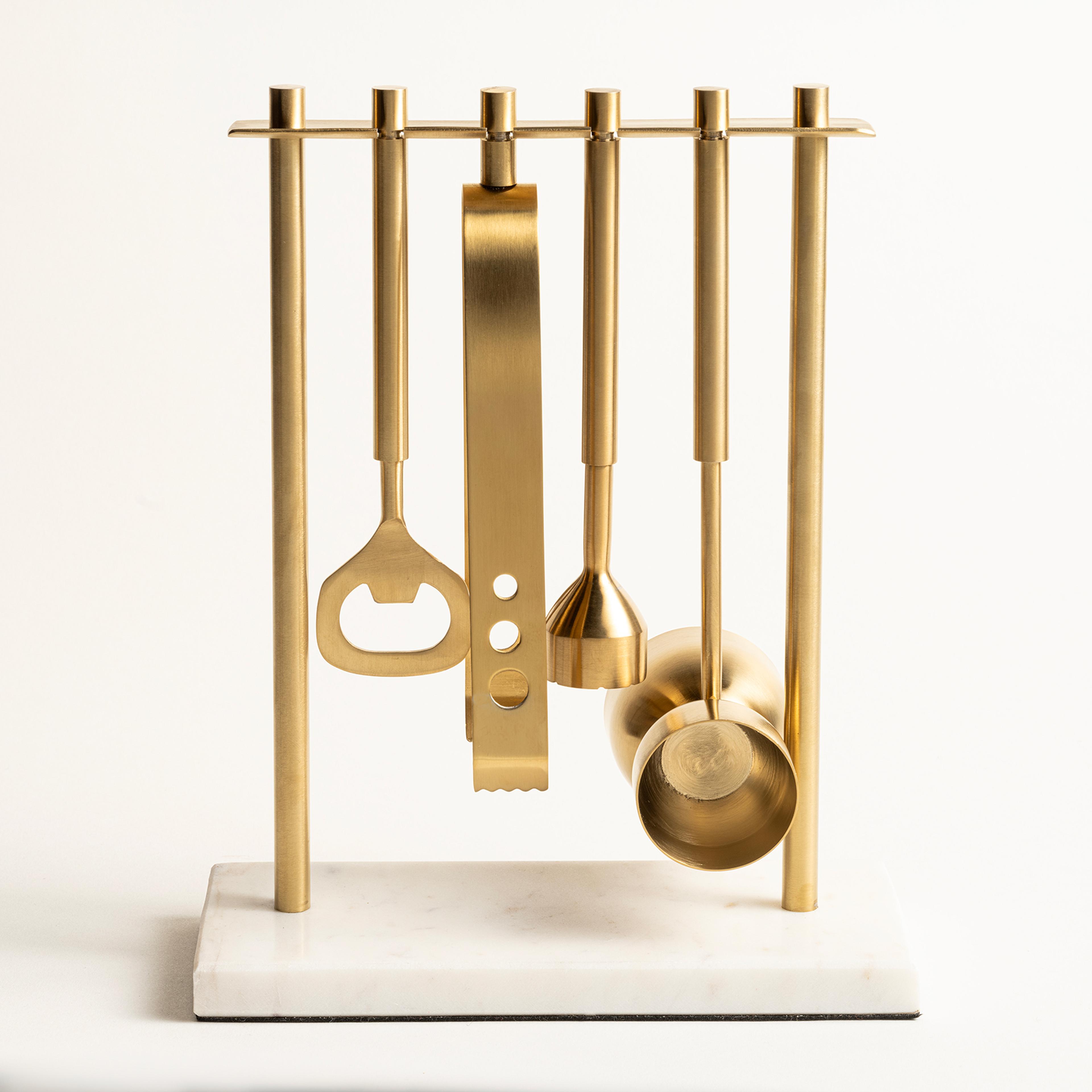 Rampur Çelik / Mermer Bar Aksesuarları 9x16x25 Cm Gold