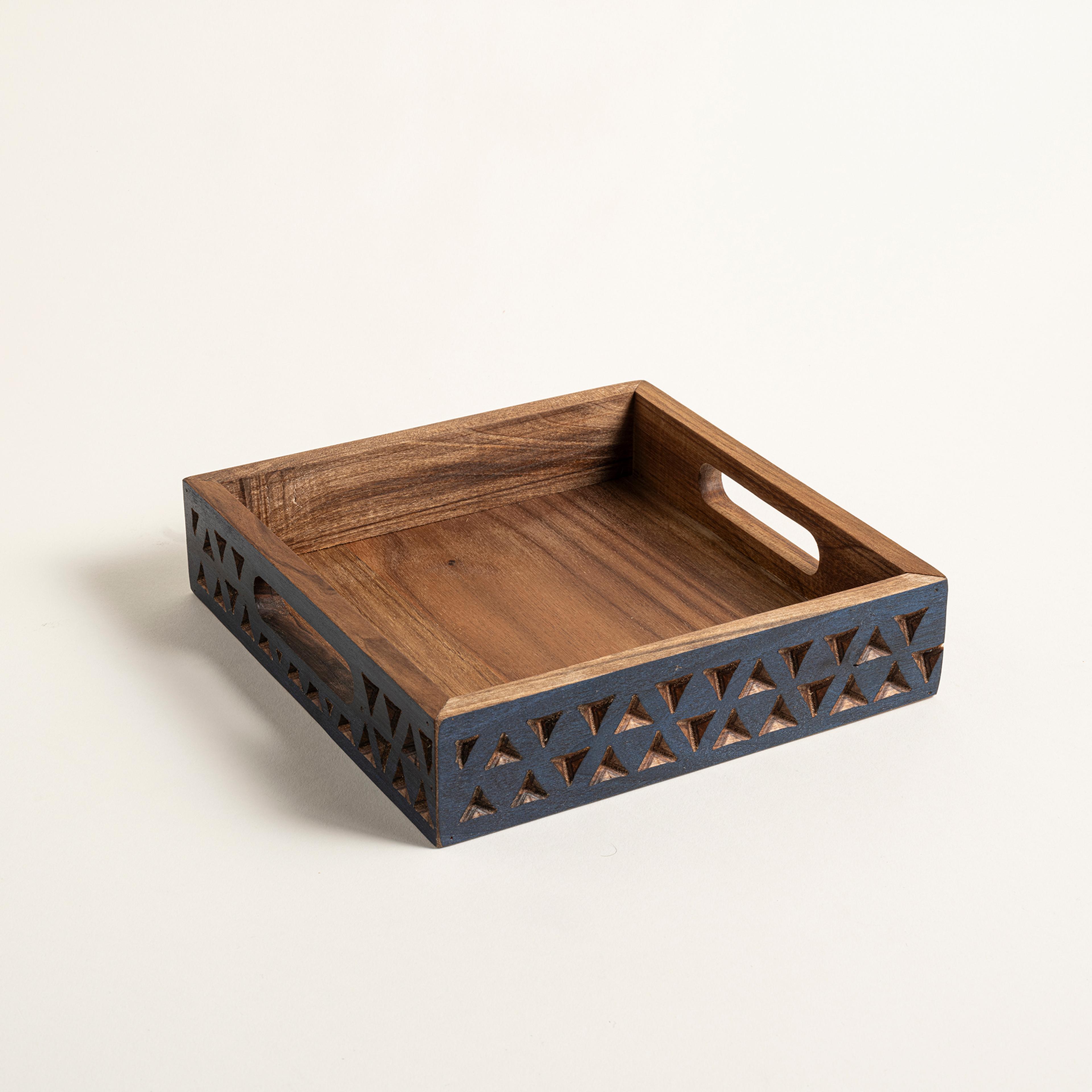 Balgat Ahşap Tepsi 21x21x4.5 Cm Natural