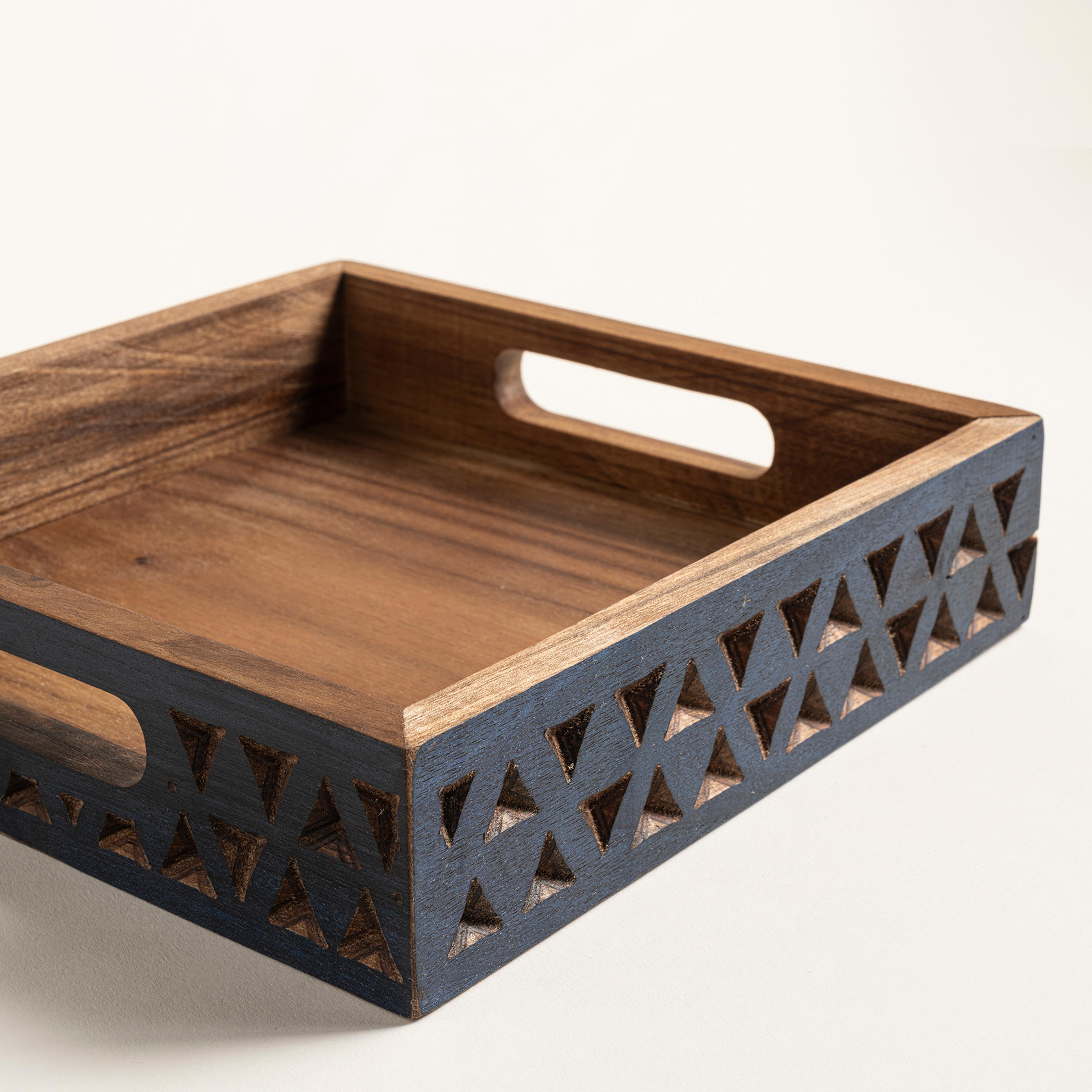 Balgat Ahşap Tepsi 21x21x4.5 Cm Natural