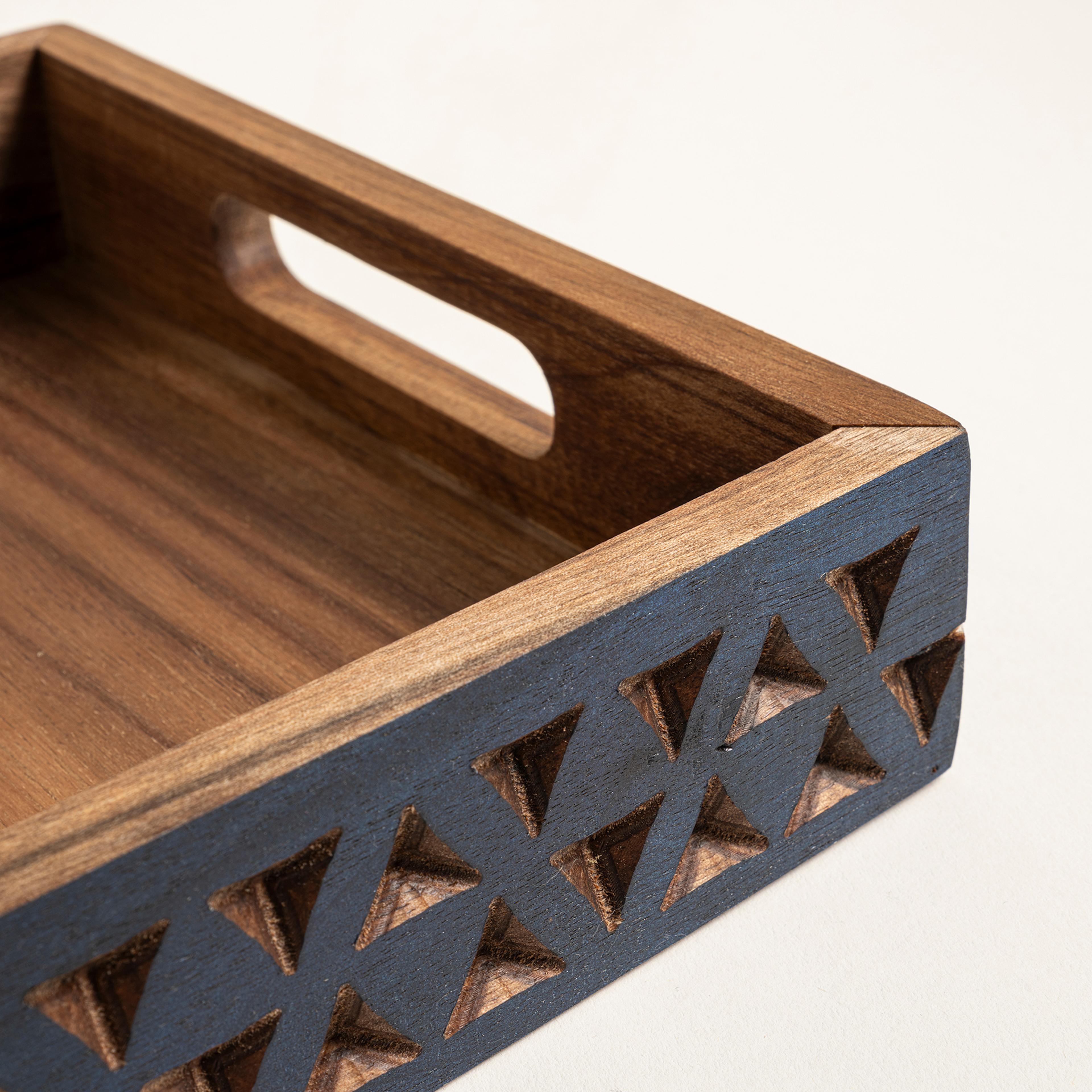 Balgat Ahşap Tepsi 21x21x4.5 Cm Natural