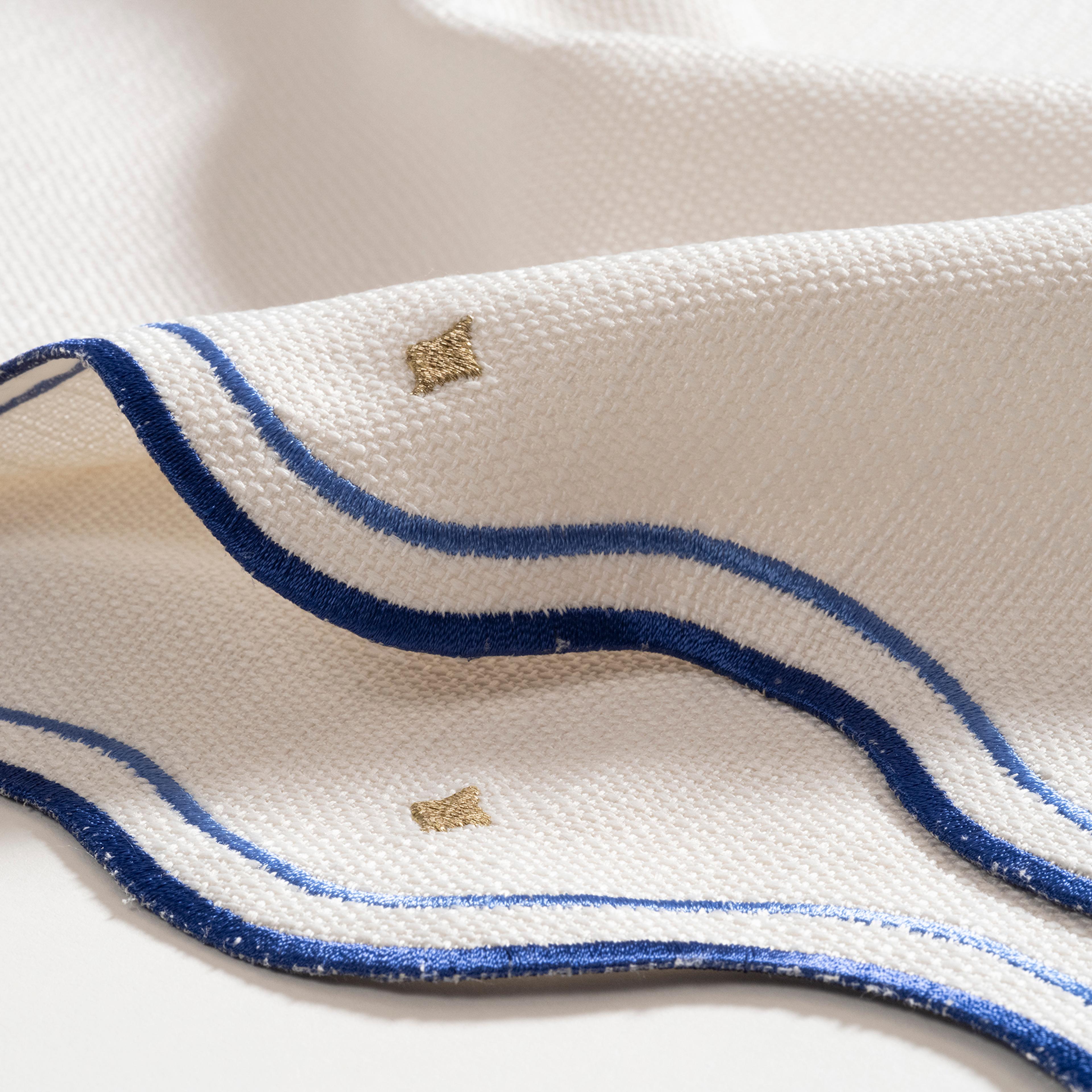 Prusa Nakışlı 2'li Polyester %100 Polyester Amerikan Servis 35x50 Cm Mavi