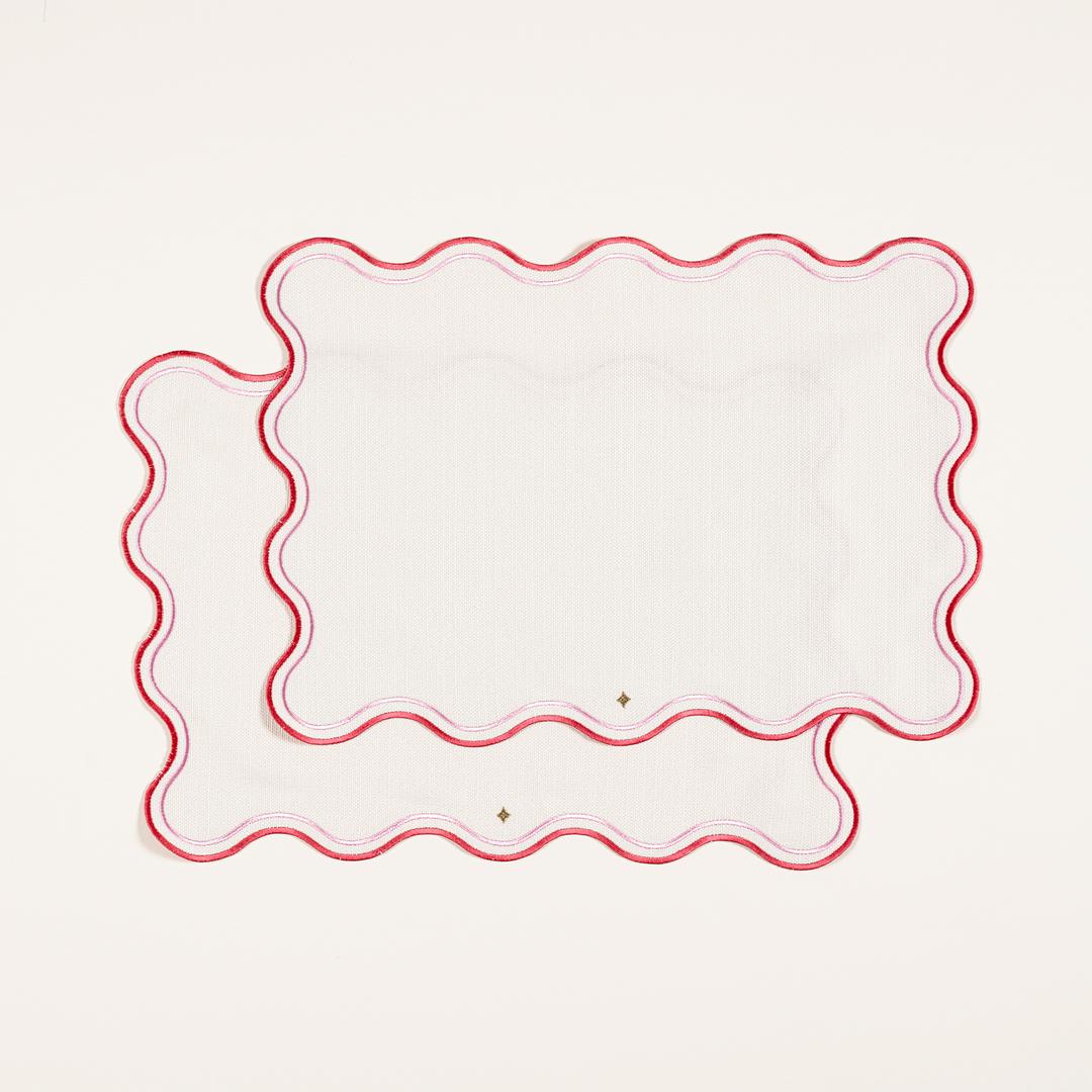 Prusa Nakışlı 2'li Polyester %100 Polyester Amerikan Servis 35x50 Cm Pembe