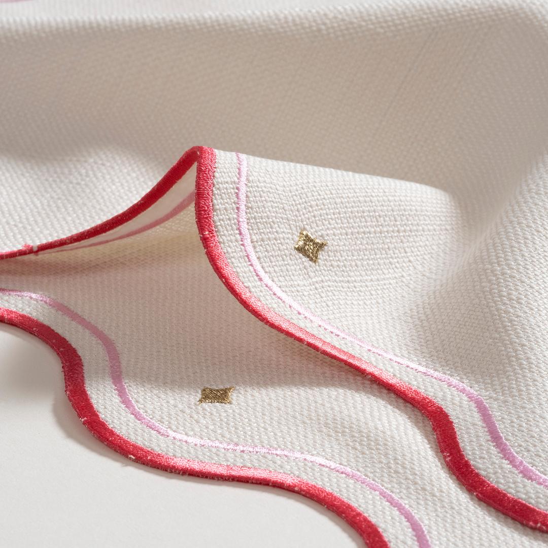 Prusa Nakışlı 2'li Polyester %100 Polyester Amerikan Servis 35x50 Cm Pembe