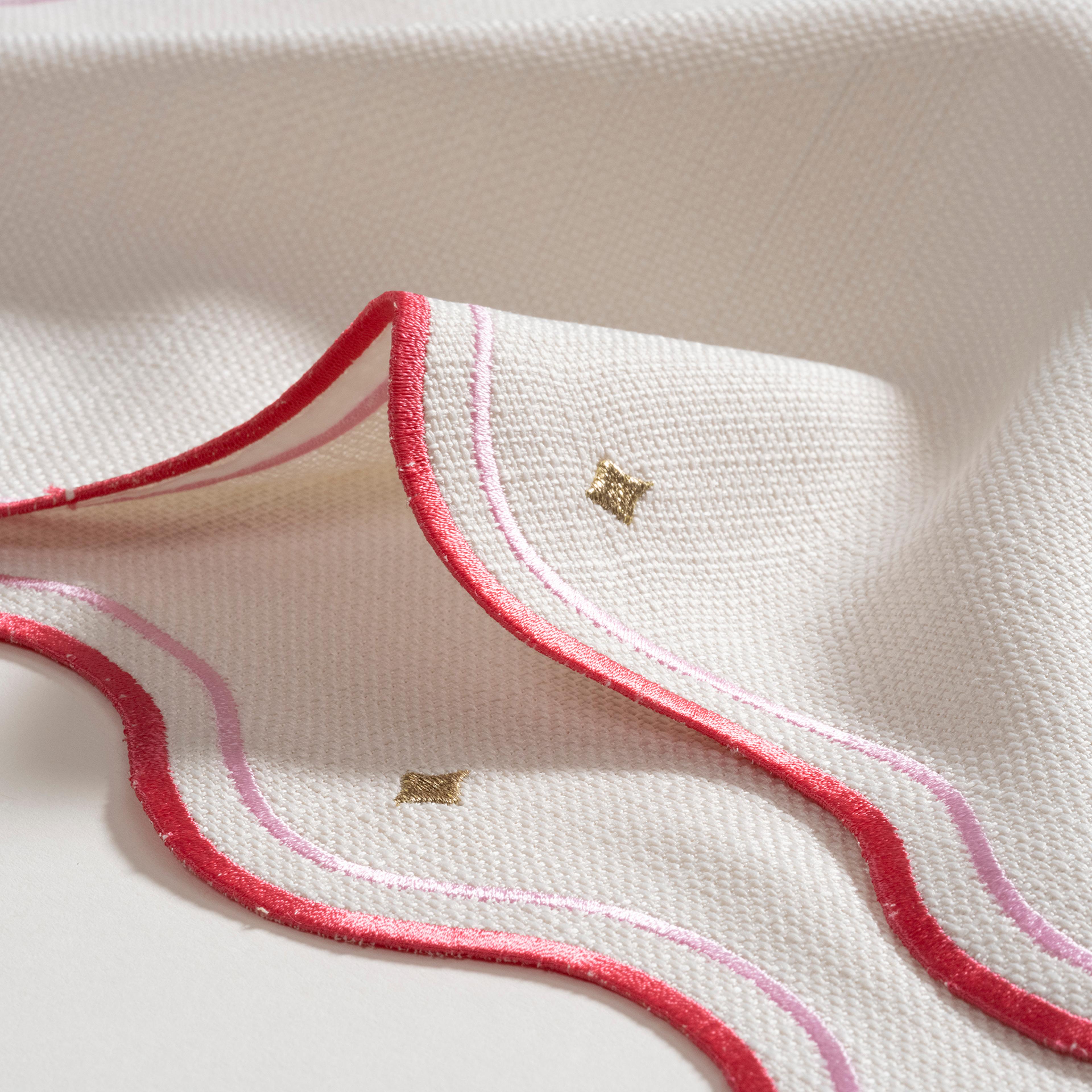 Prusa Nakışlı 2'li Polyester %100 Polyester Amerikan Servis 35x50 Cm Pembe