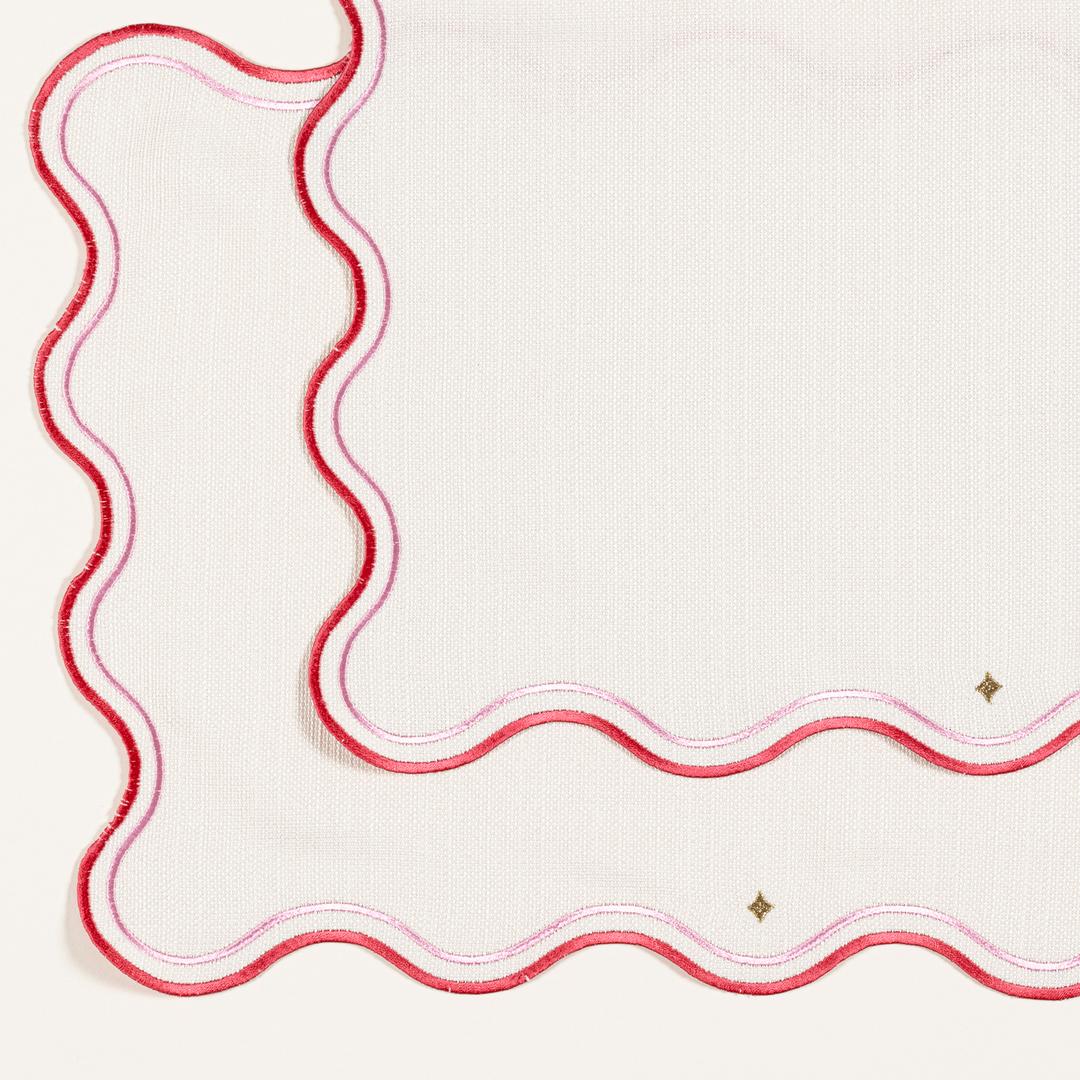 Prusa Nakışlı 2'li Polyester %100 Polyester Amerikan Servis 35x50 Cm Pembe