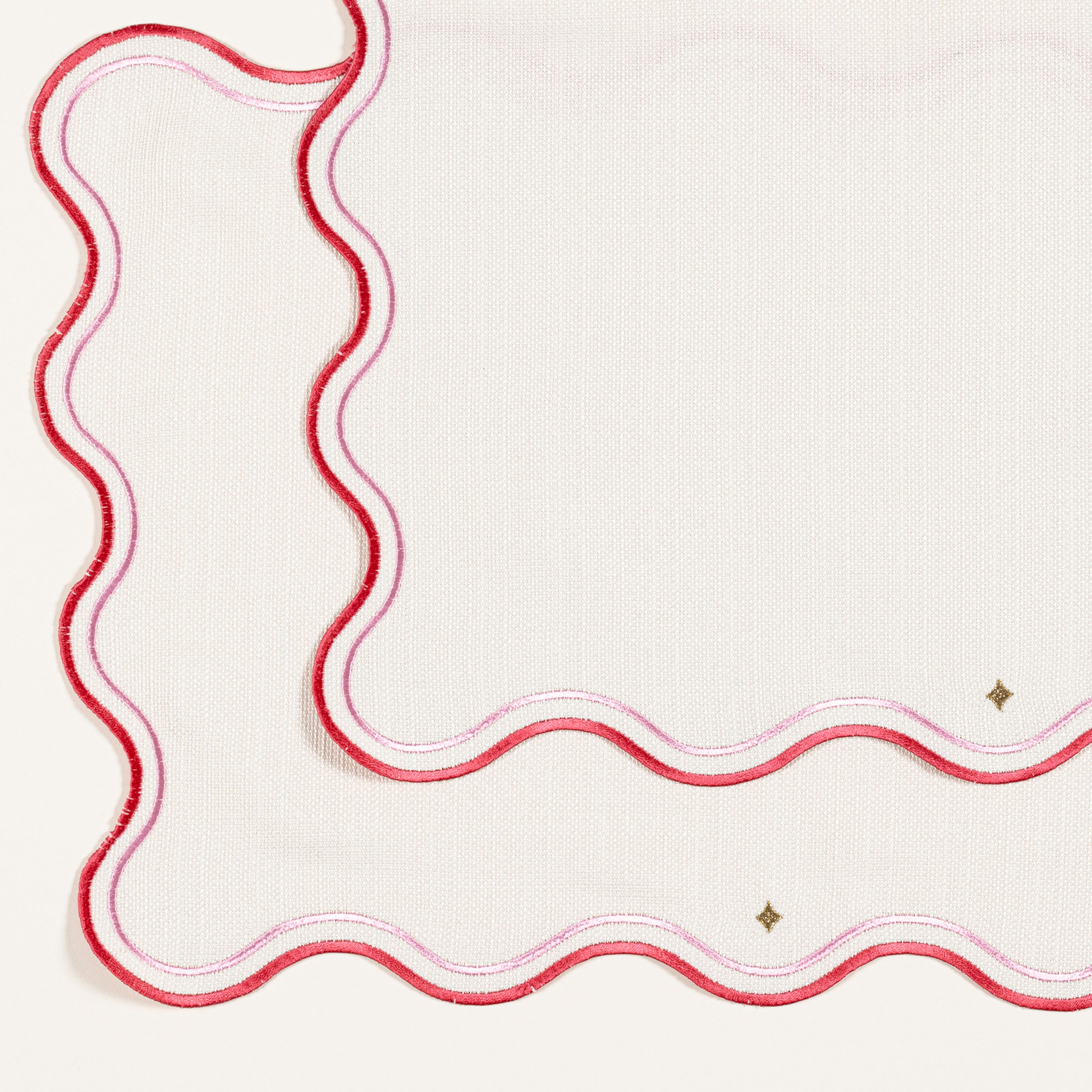 Prusa Nakışlı 2'li Polyester %100 Polyester Amerikan Servis 35x50 Cm Pembe