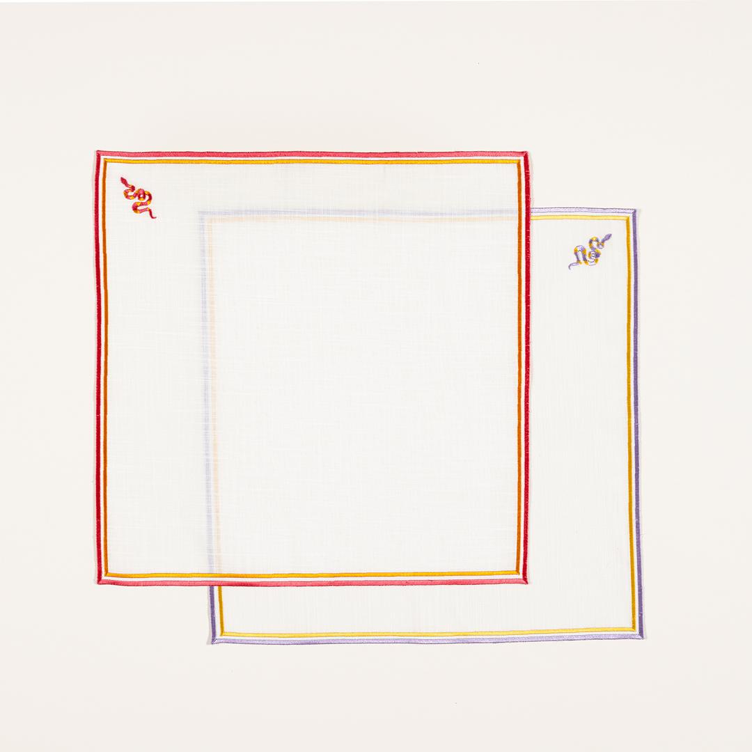 Prusa Nakışlı 2'li Polyester %100 Polyester Peçete 40x40 Cm Sarı - Turuncu