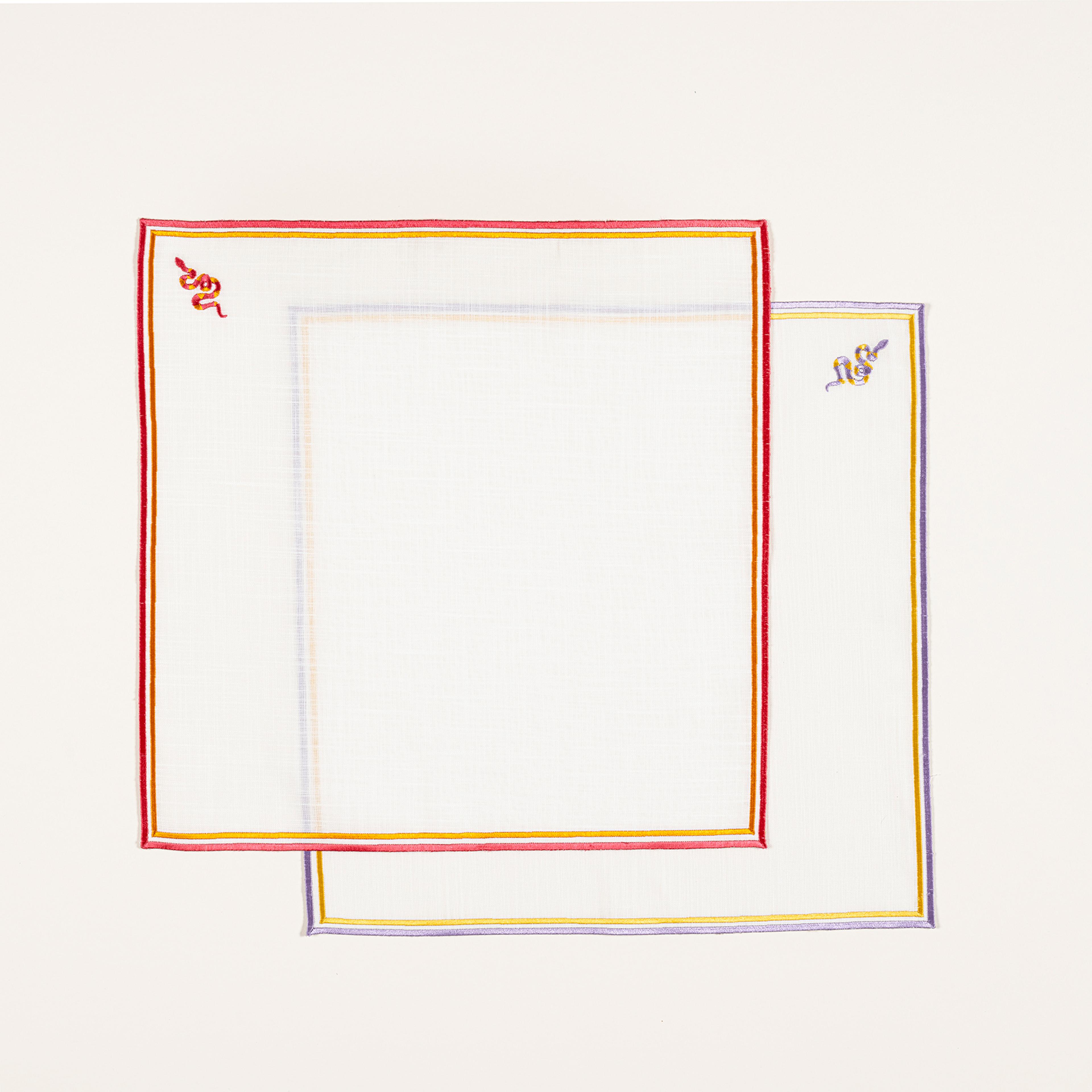 Prusa Nakışlı 2'li Polyester %100 Polyester Peçete 40x40 Cm Sarı - Turuncu