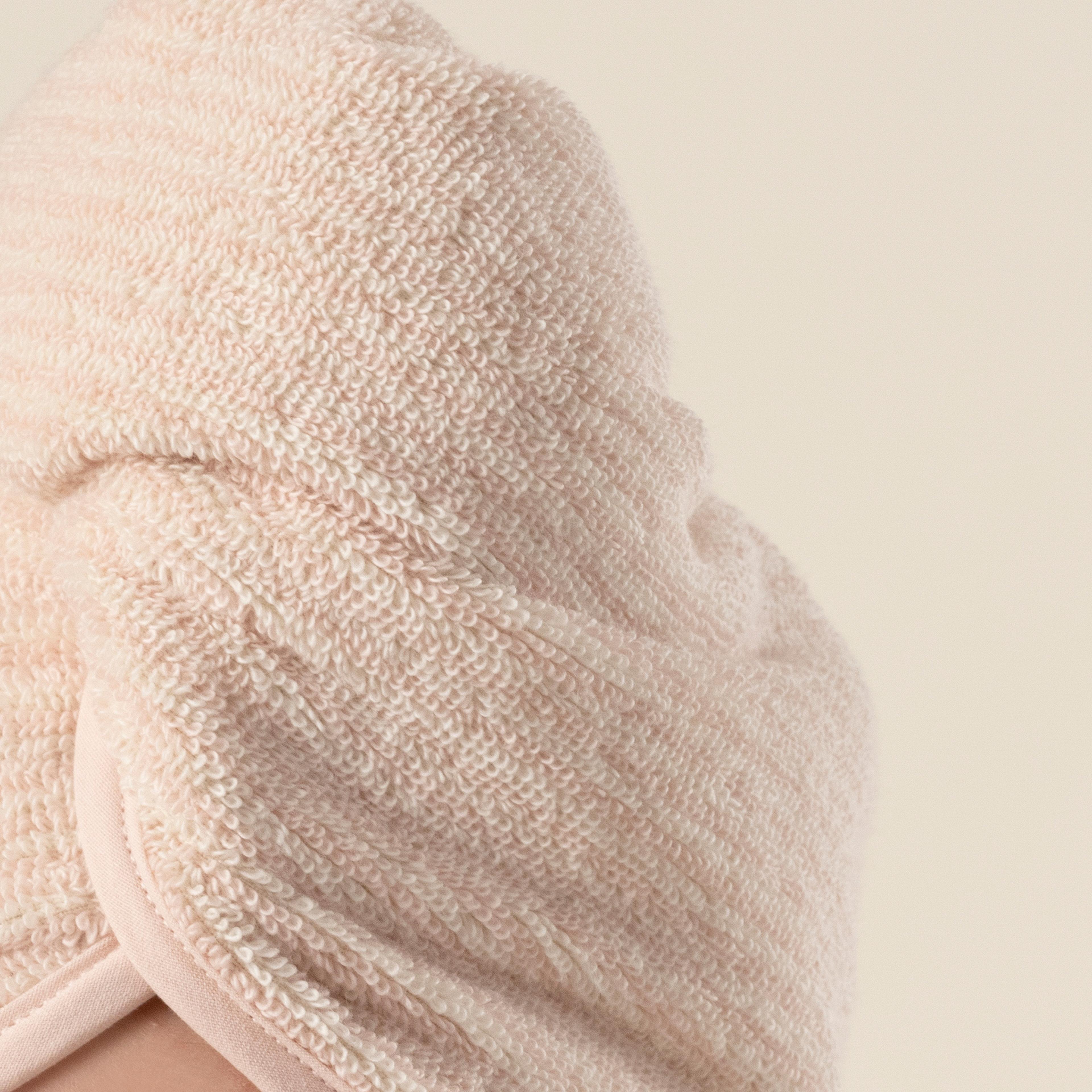 Solıd İplik Boyalı Çizgili Pamuk %100 Pamuk Saç Havlusu Standart Beden Natürel - Pembe