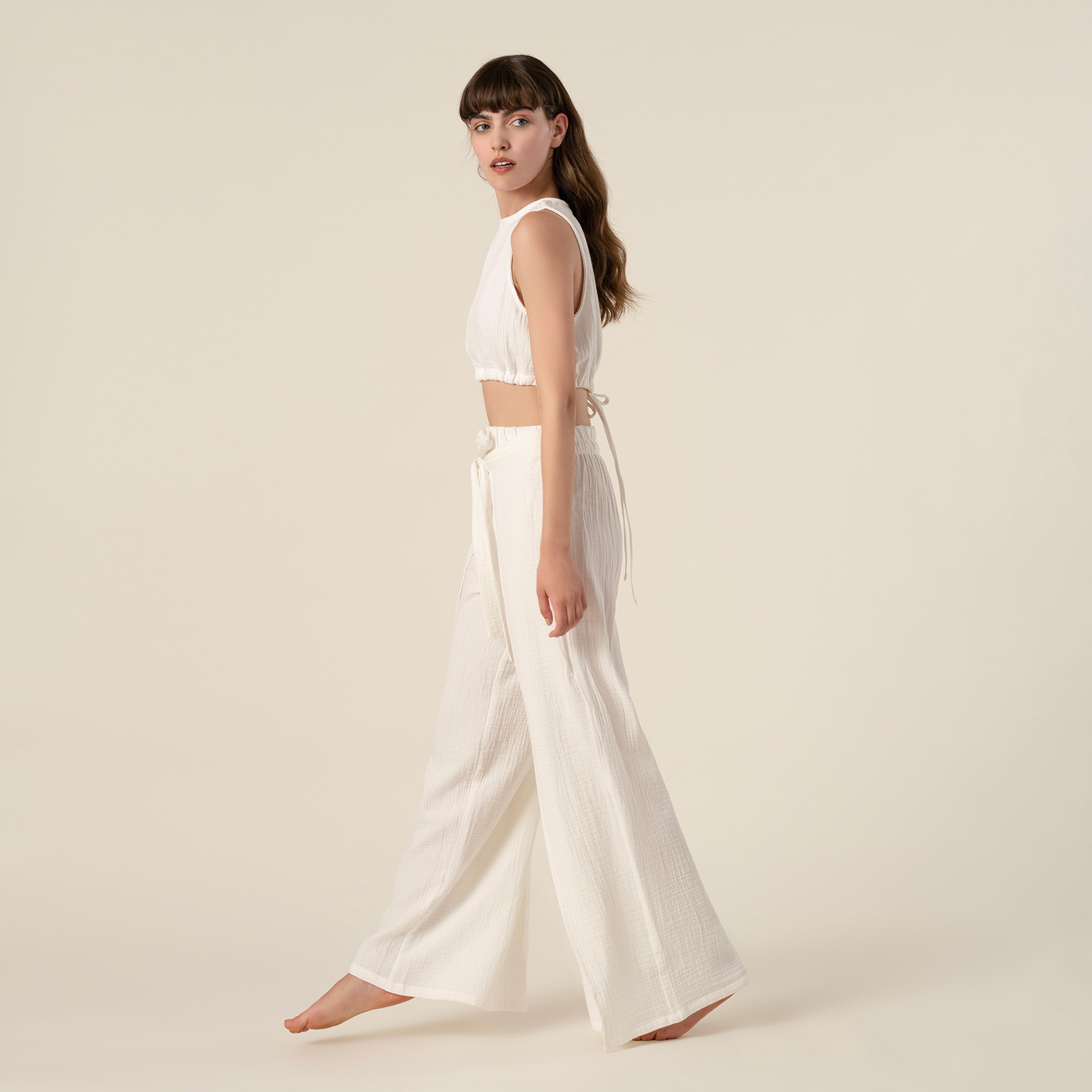 Tavas Sırt Detaylı %100 Pamuk Tshirt Small-medıum Beden Beyaz