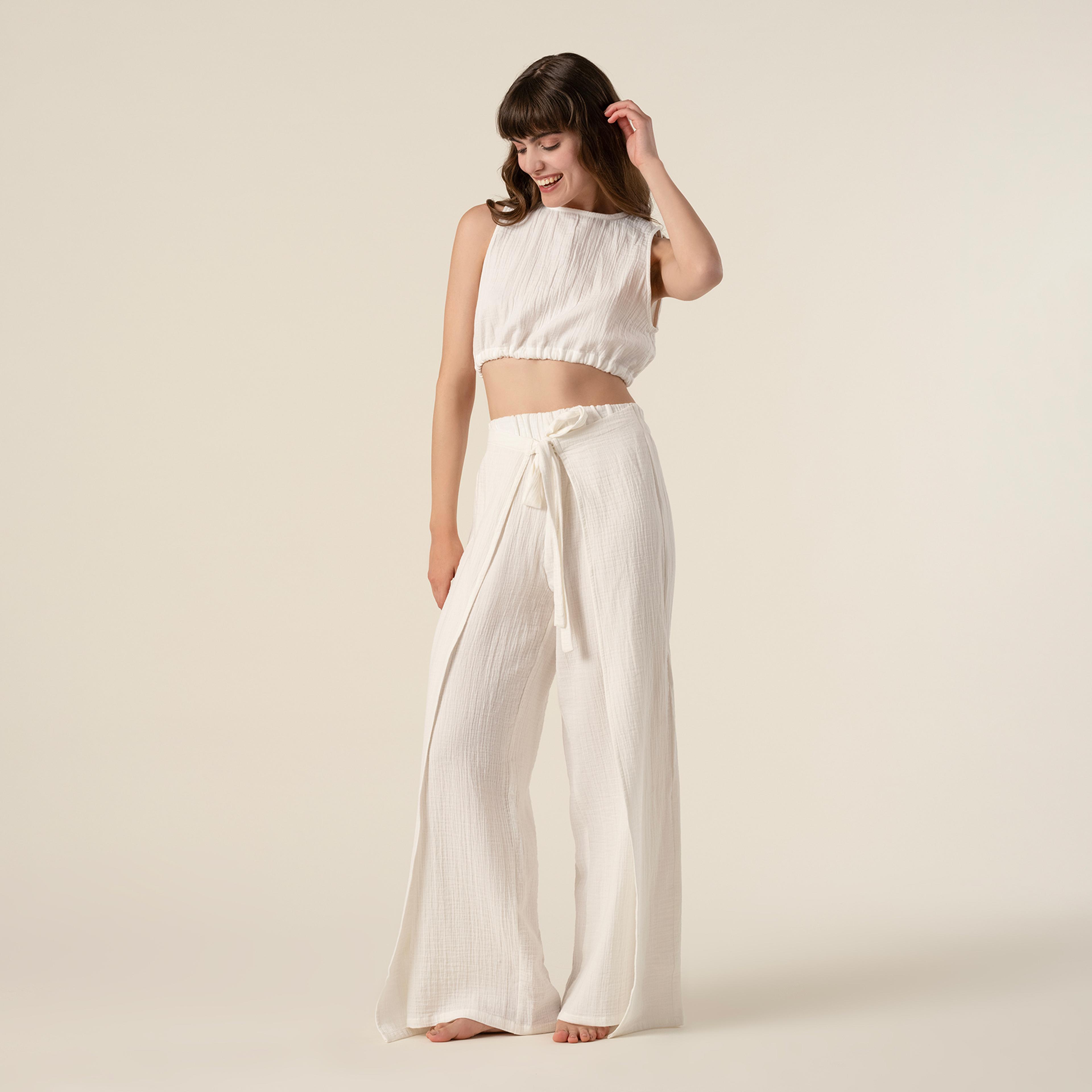 Tavas Sırt Detaylı %100 Pamuk Tshirt Large-xlarge Beden Beyaz