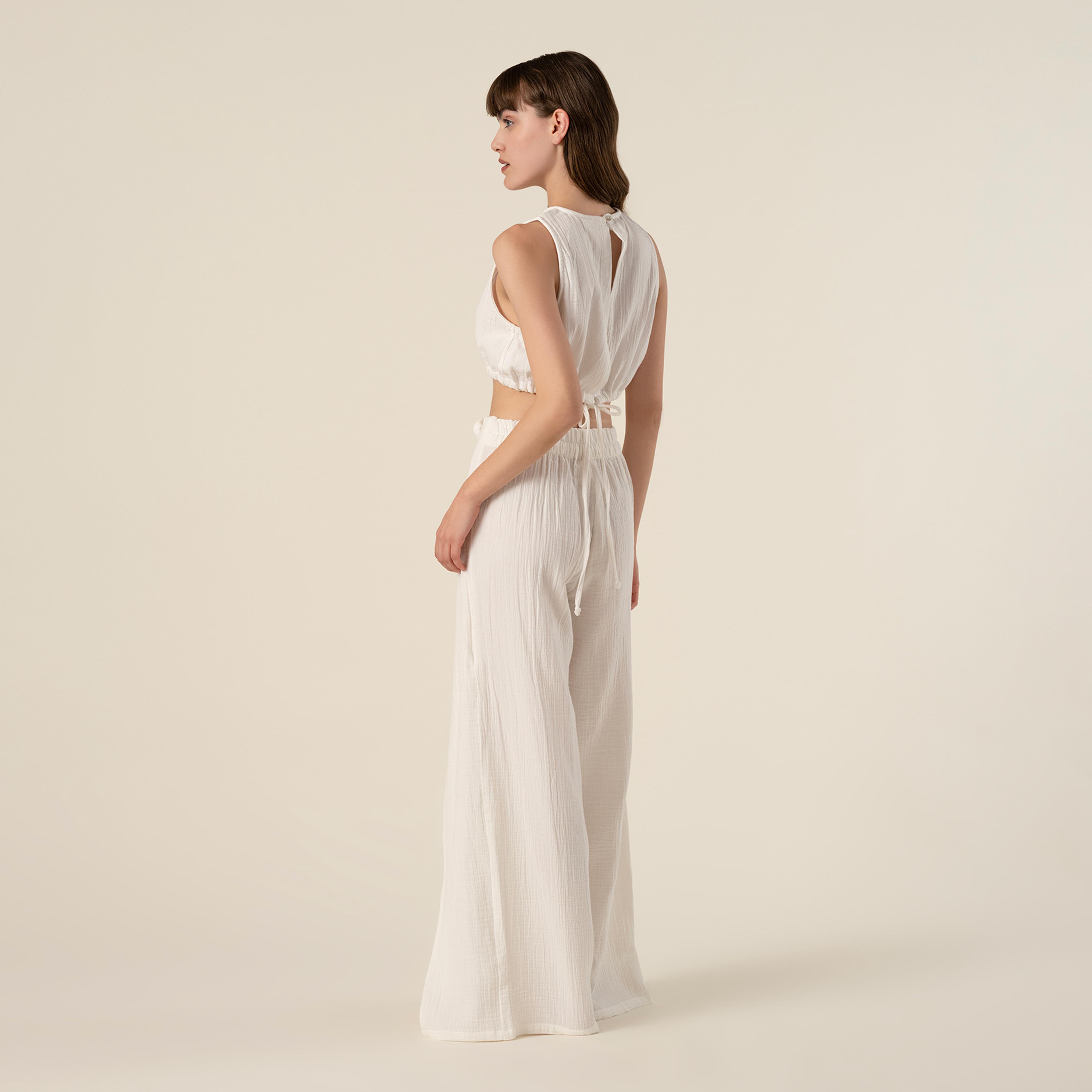 Tavas %100 Pamuk Pantolon Large-xlarge Beden Beyaz