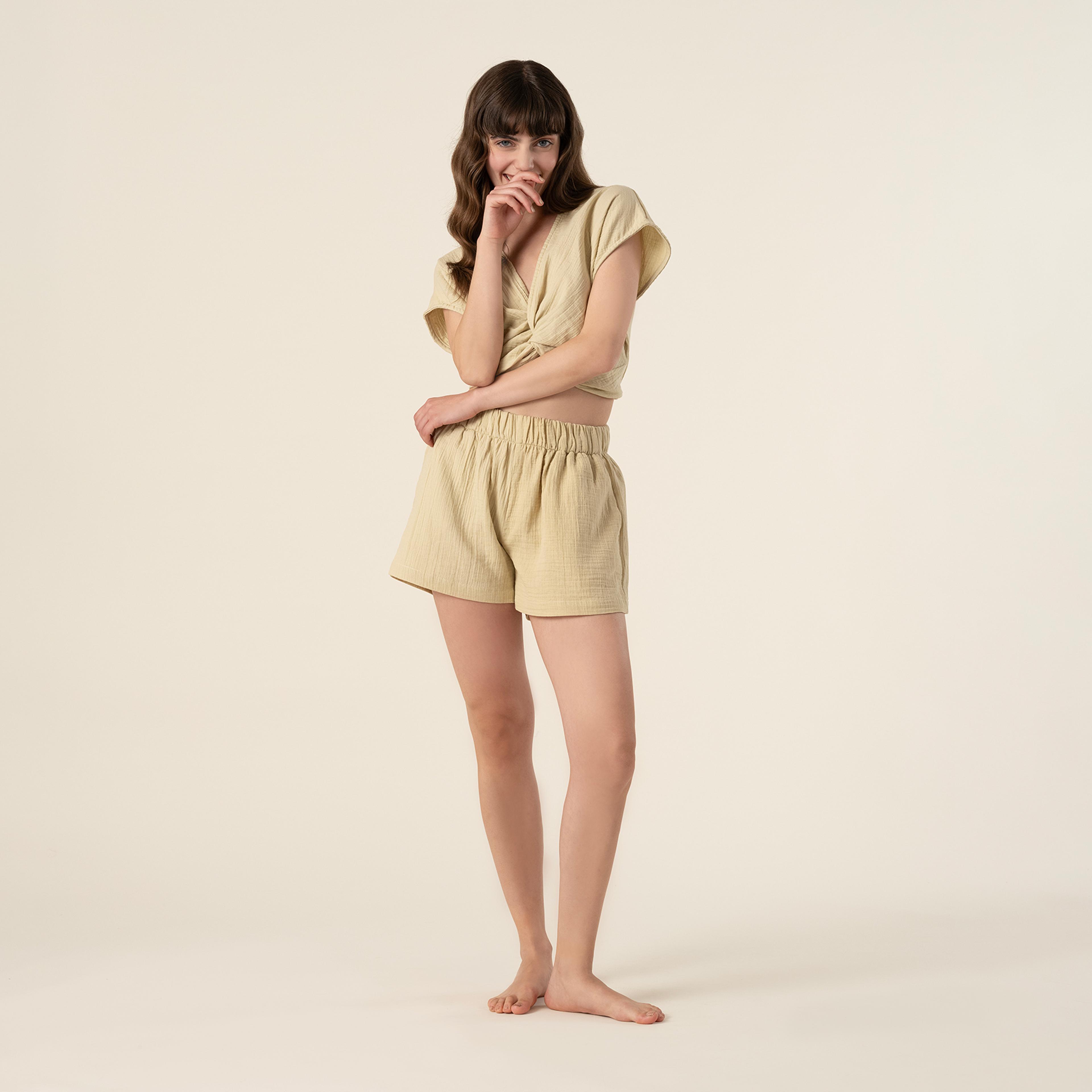 Tavas %100 Pamuk Şort Small-medıum Beden Yeşil