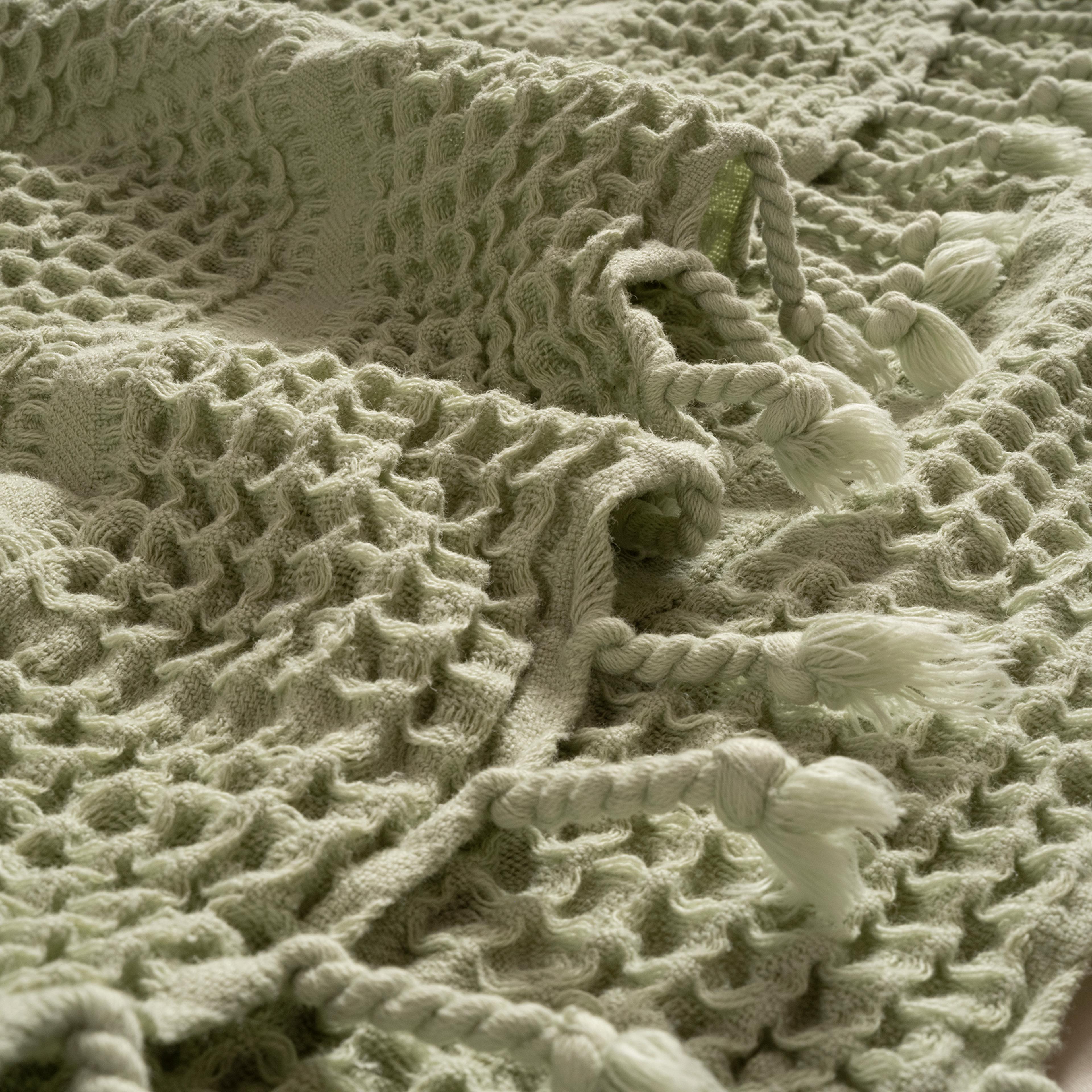 Solıd Kıng Sıze Tencel - Cotton Tencel Pamuk Pike 240x220 Cm Yeşil