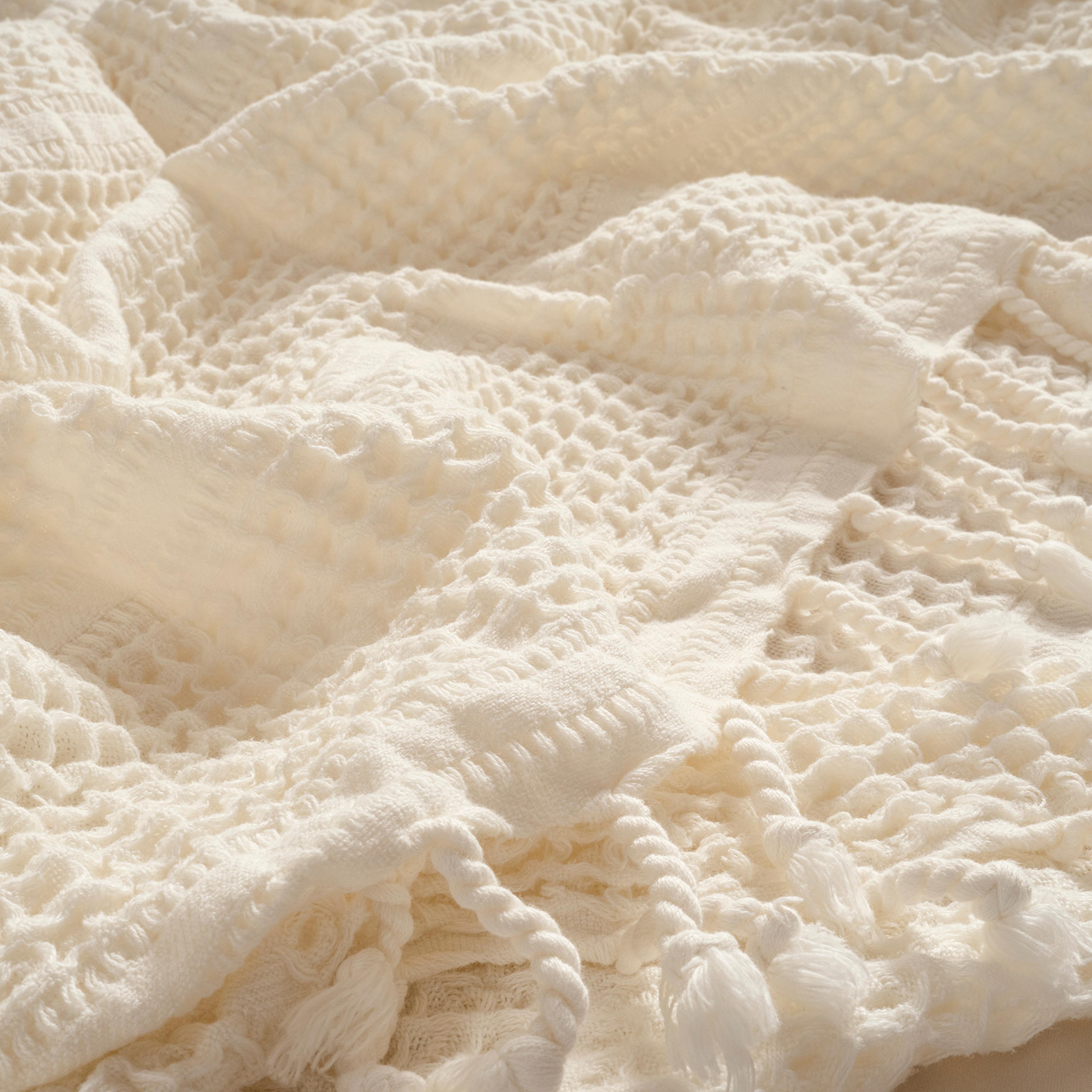 Solıd Kıng Sıze Tencel - Cotton Tencel Pamuk Pike 240x220 Cm Ekru