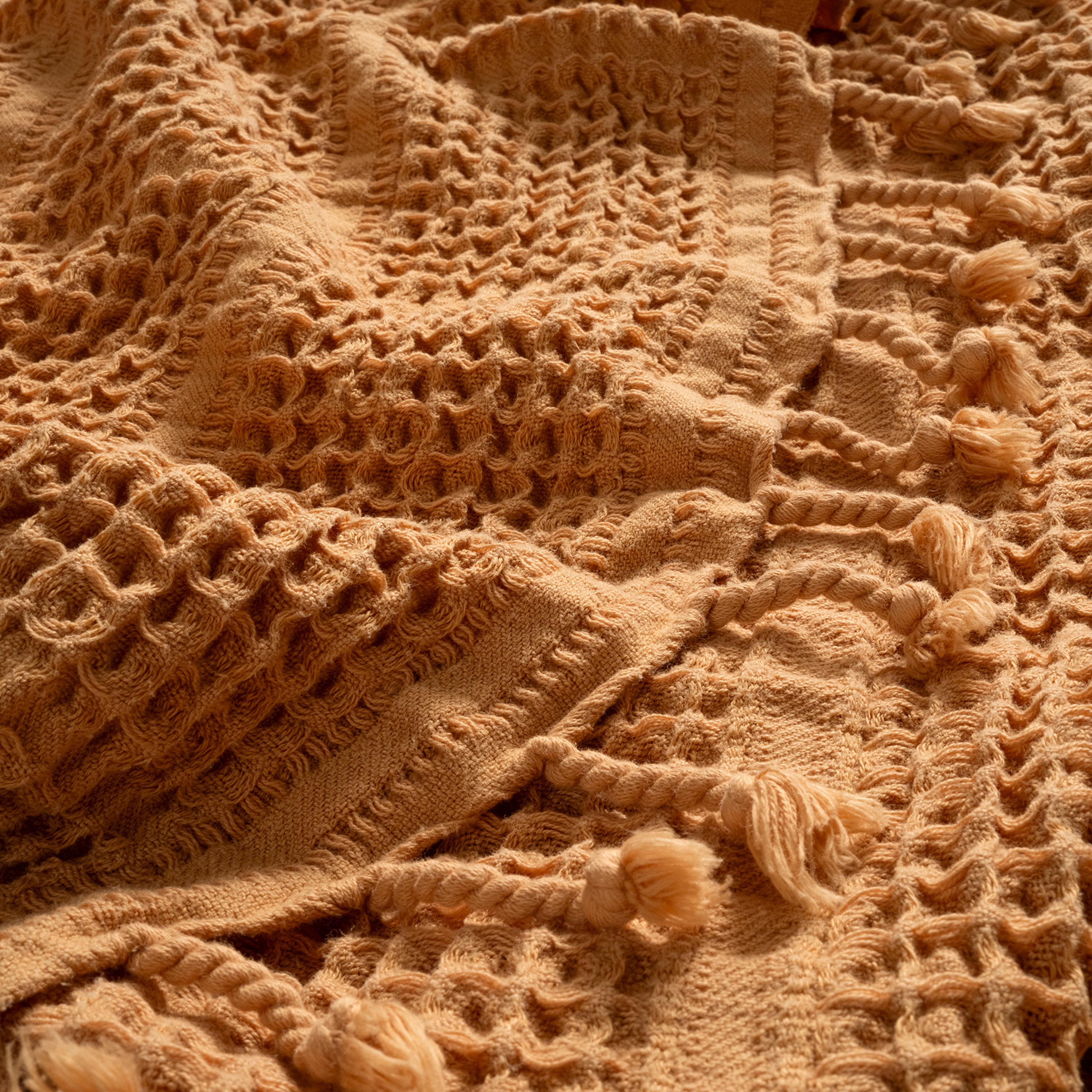 Solıd Tek Kişilik Tencel - Cotton Tencel Pamuk Pike 160x220 Cm Tarçın