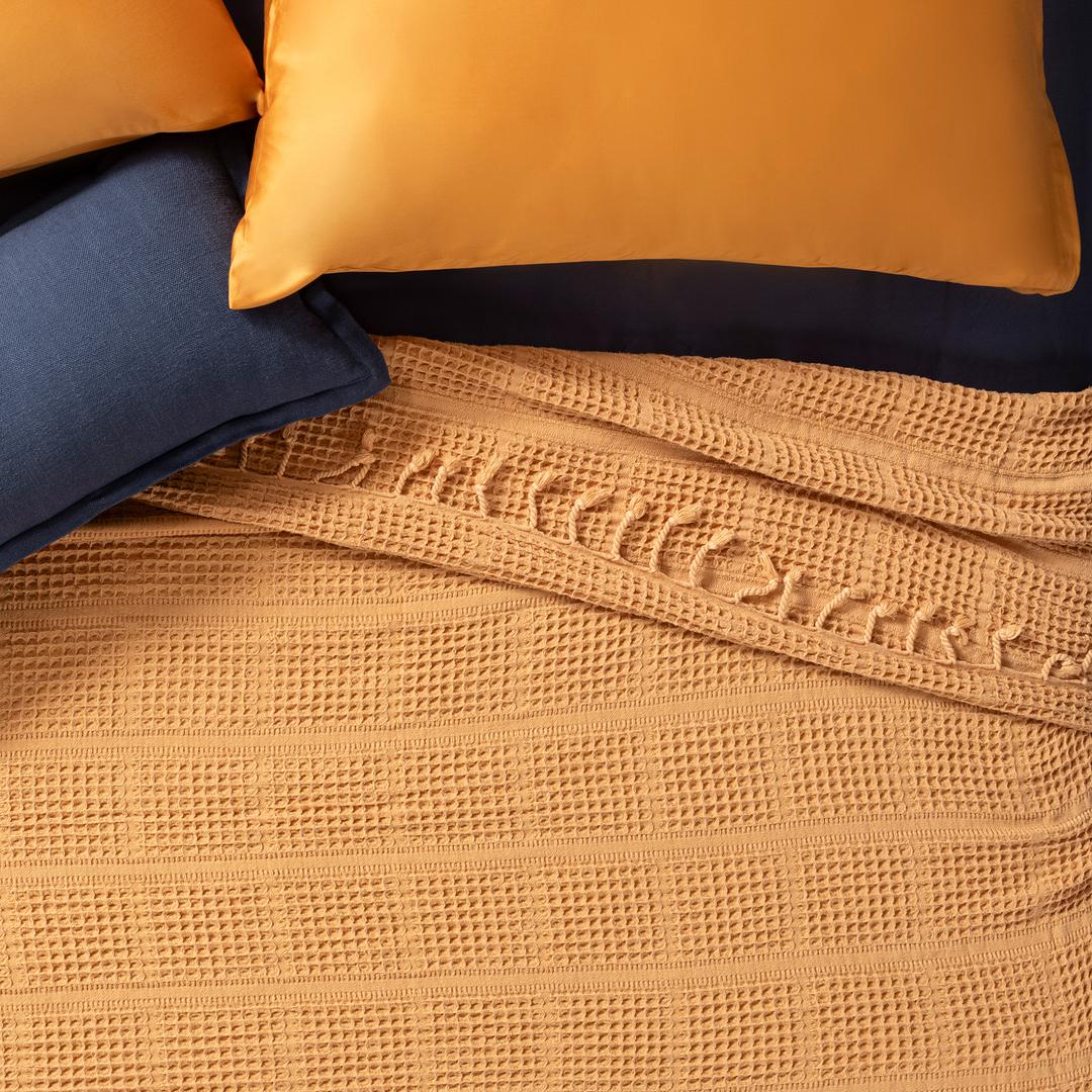 Solıd Tek Kişilik Tencel - Cotton Tencel Pamuk Pike 160x220 Cm Tarçın