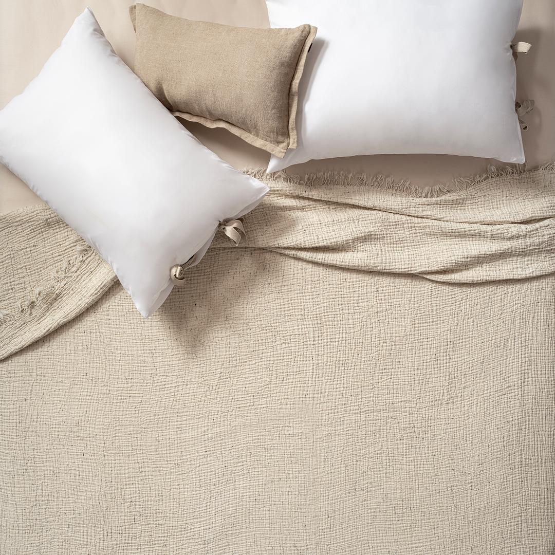 Baklan İplik Boyalı Kıng Sıze Pamuk %100 Pamuk Pike 240x220 Cm Natural