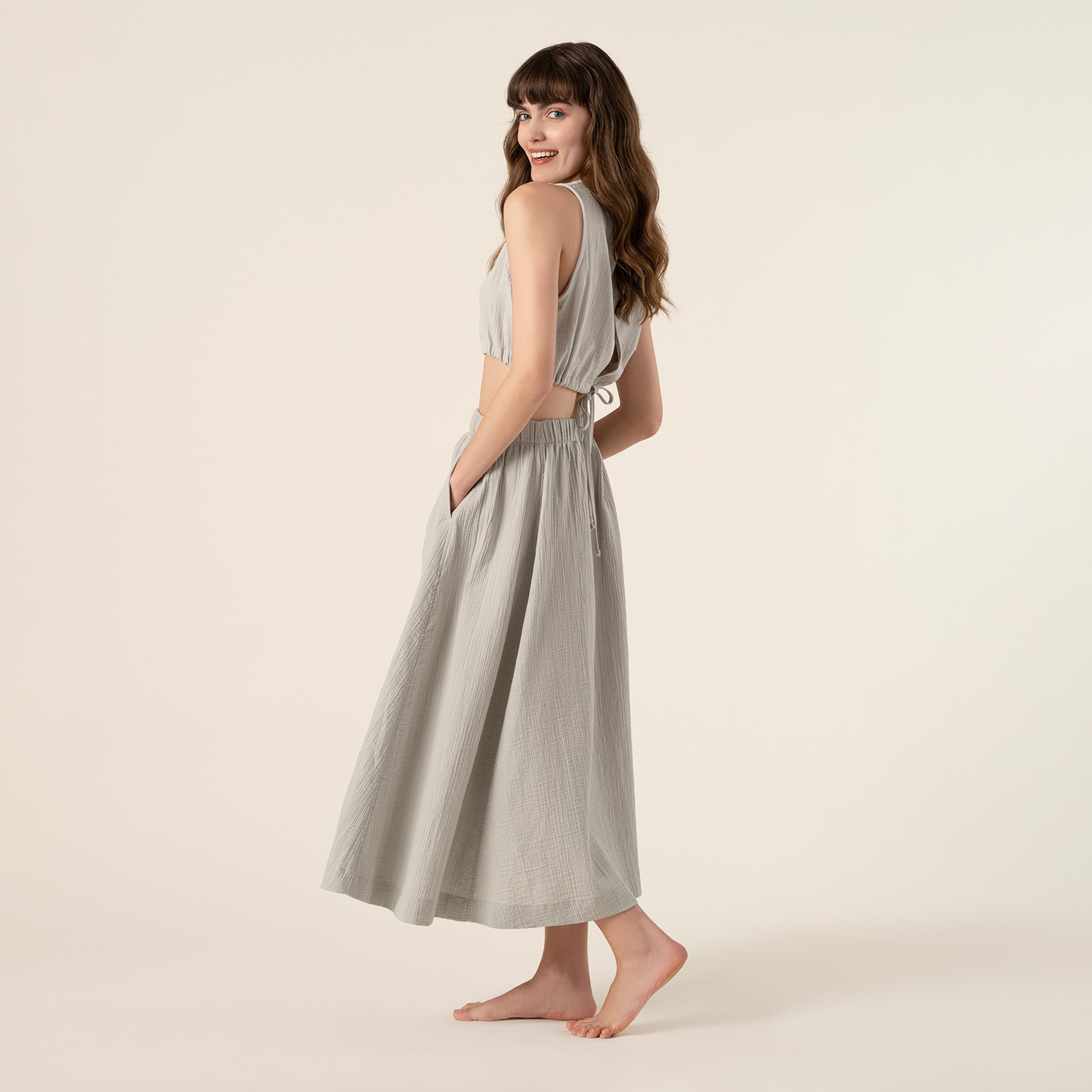 Tavas %100 Pamuk Etek Small-medıum Beden Açık Gri