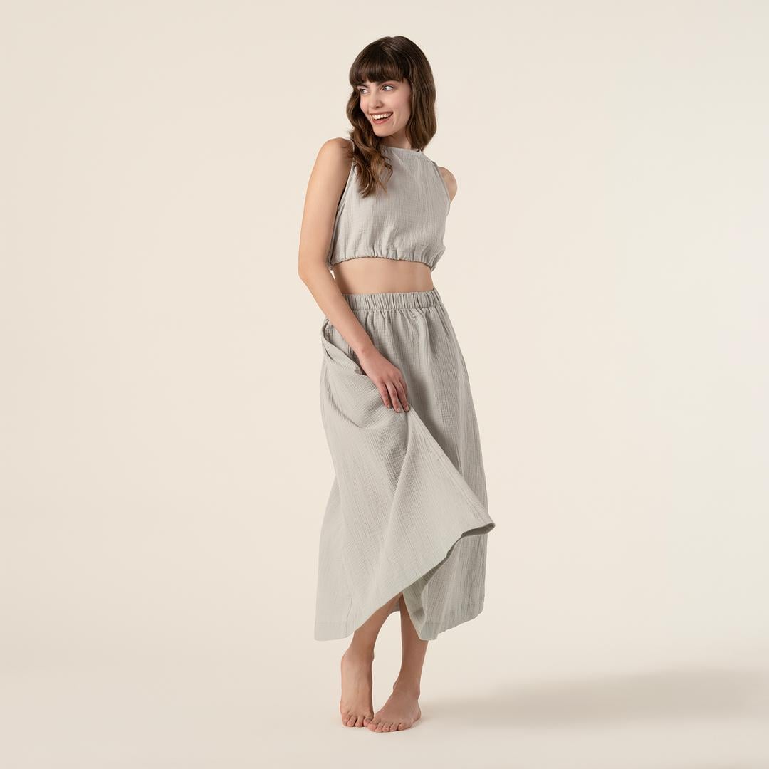 Tavas Sırt Detaylı %100 Pamuk Tshirt Large-xlarge Beden Açık Gri