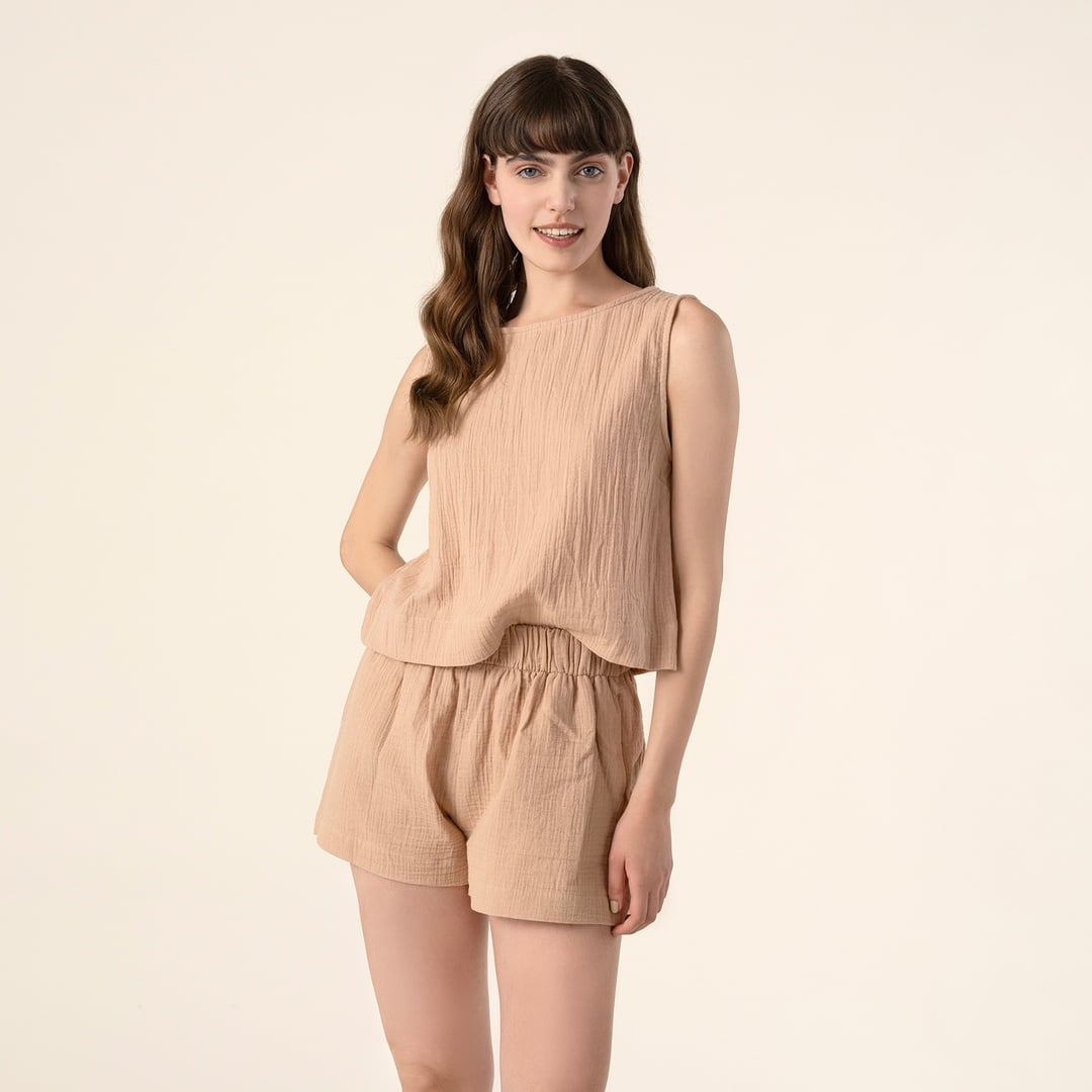 Tavas %100 Pamuk Şort Small-medıum Beden Somon