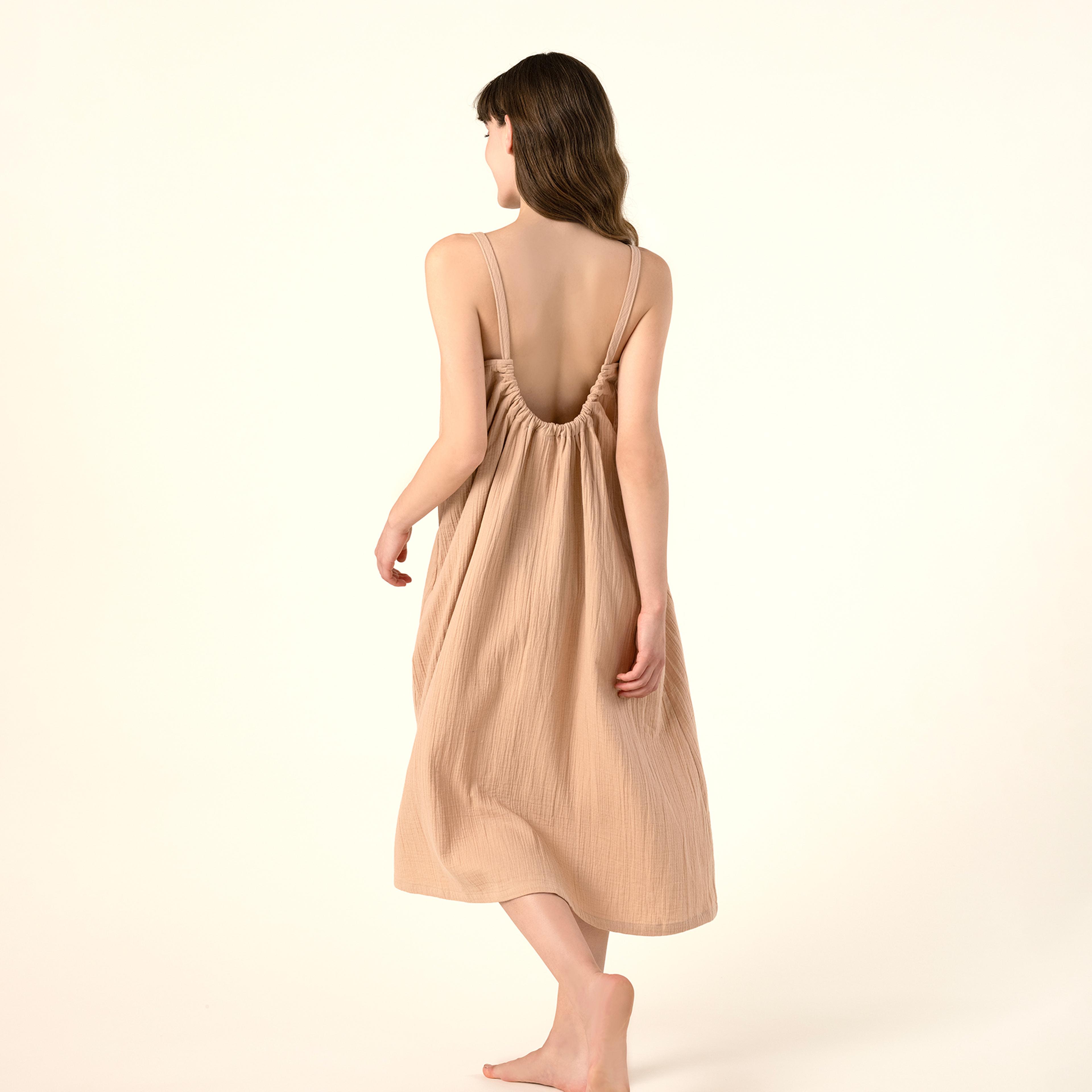 Tavas %100 Pamuk Elbise Small-medıum Beden Somon