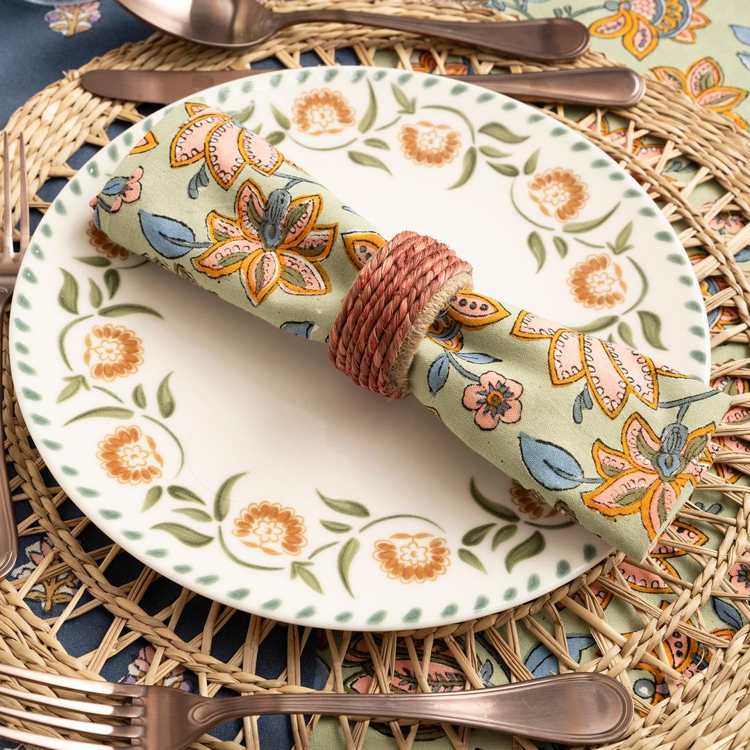 Khanpur Deniz Çayırı - Jüt Peçete Halkası 5 Cm Pembe