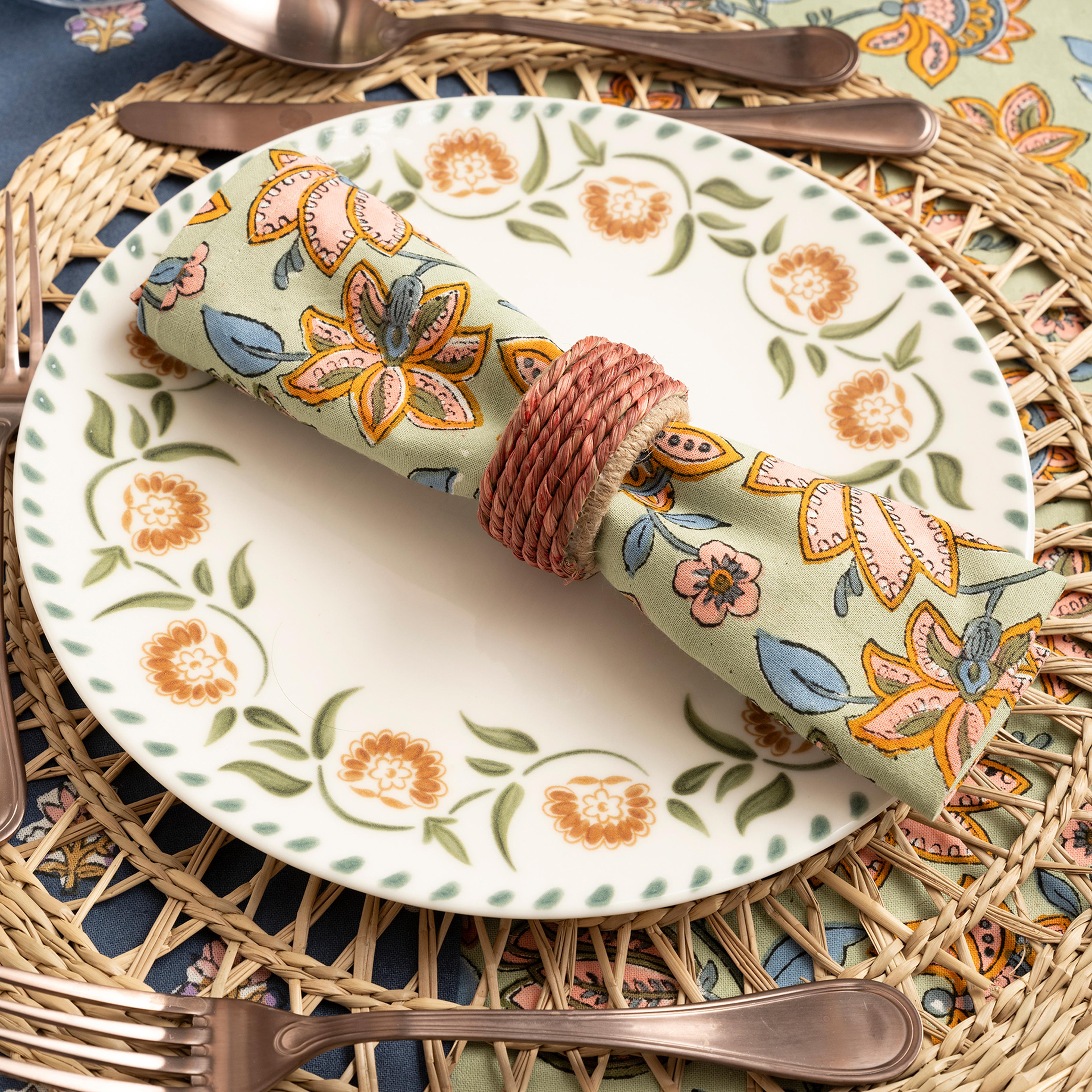 Khanpur Deniz Çayırı - Jüt Peçete Halkası 5 Cm Pembe