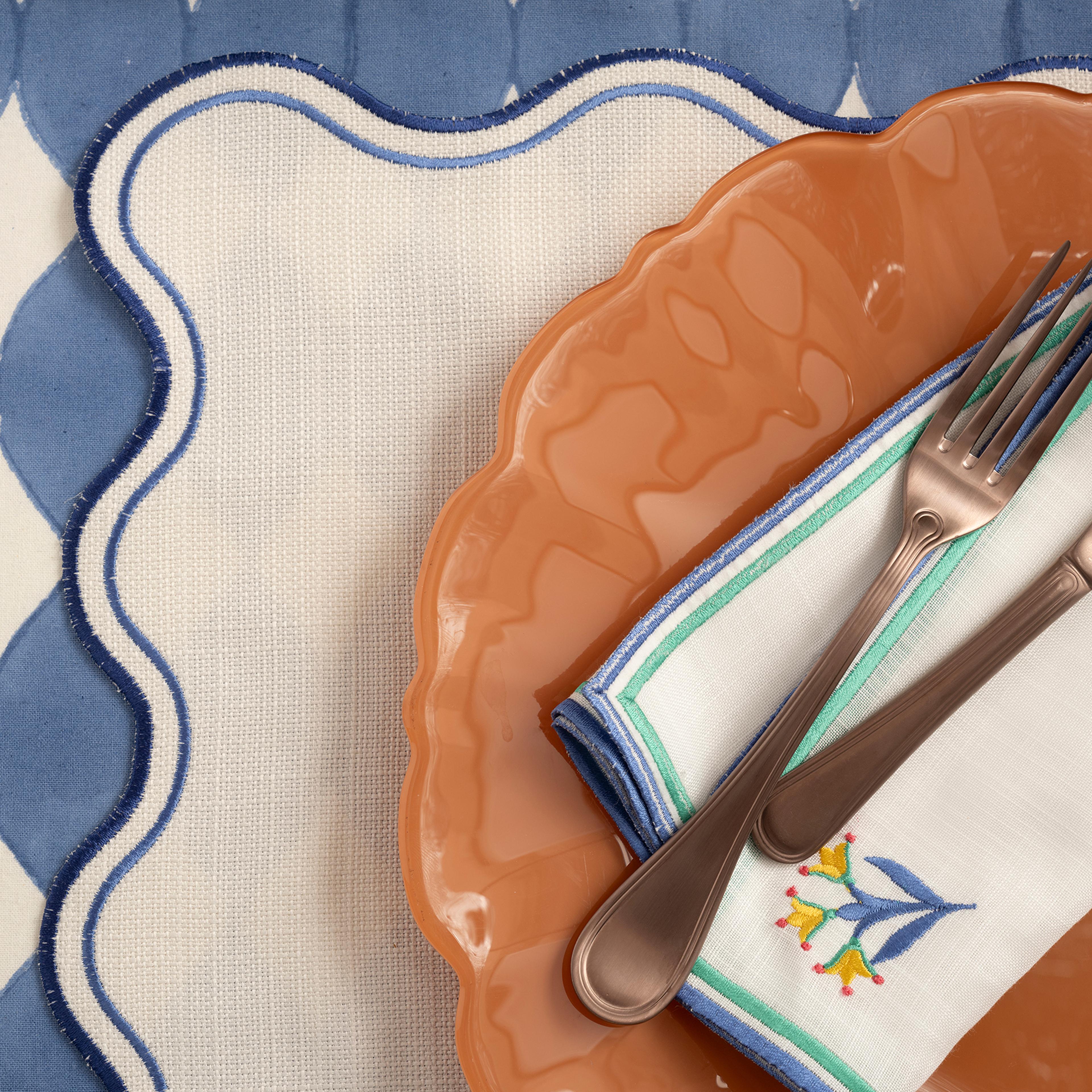 Balat Cam Pasta Tabağı 21x21x2 Cm Turuncu