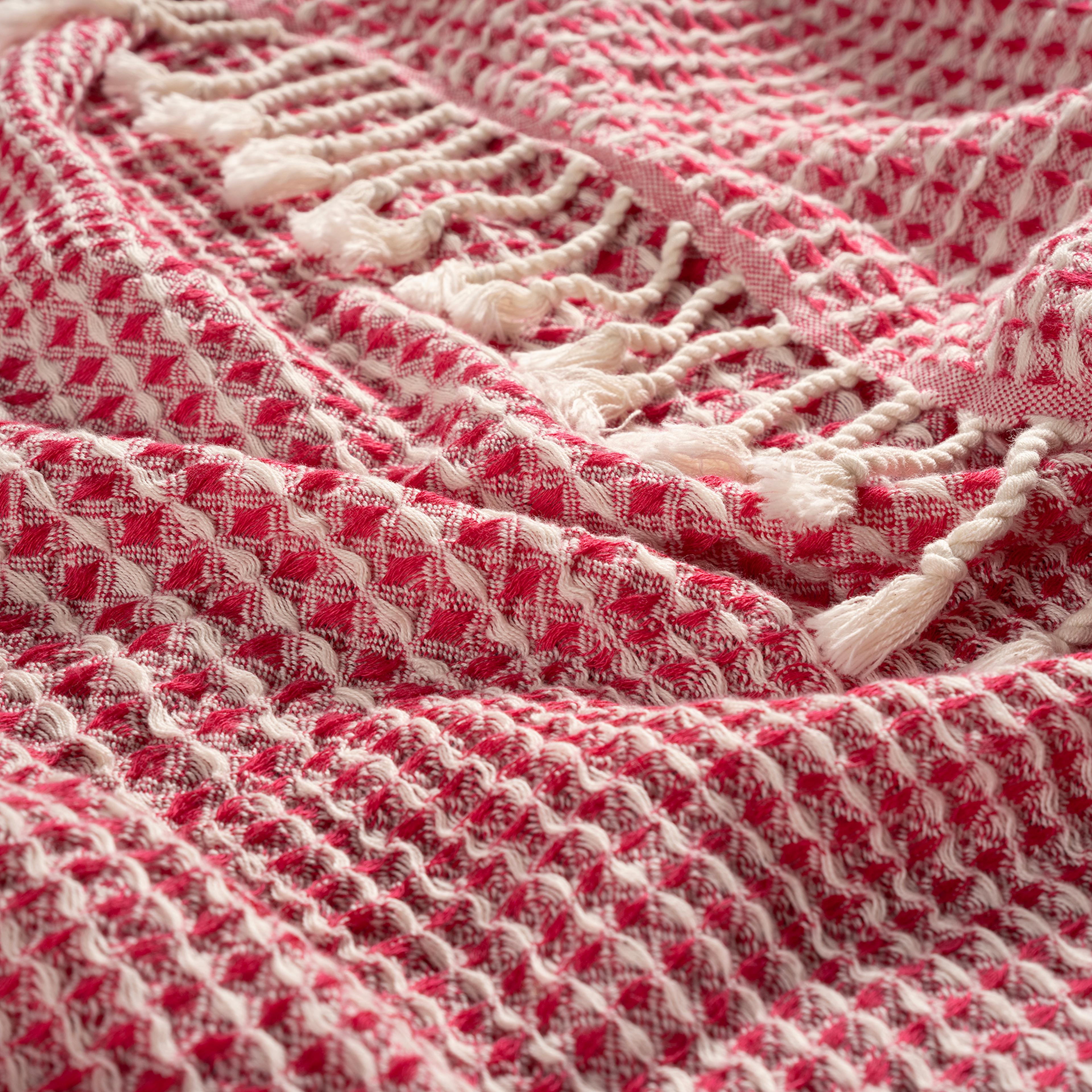 Baklan Parça Boyama Tek Kişilik Tencel - Cotton Tencel Pamuk Pike 160x220 Cm Fuşya