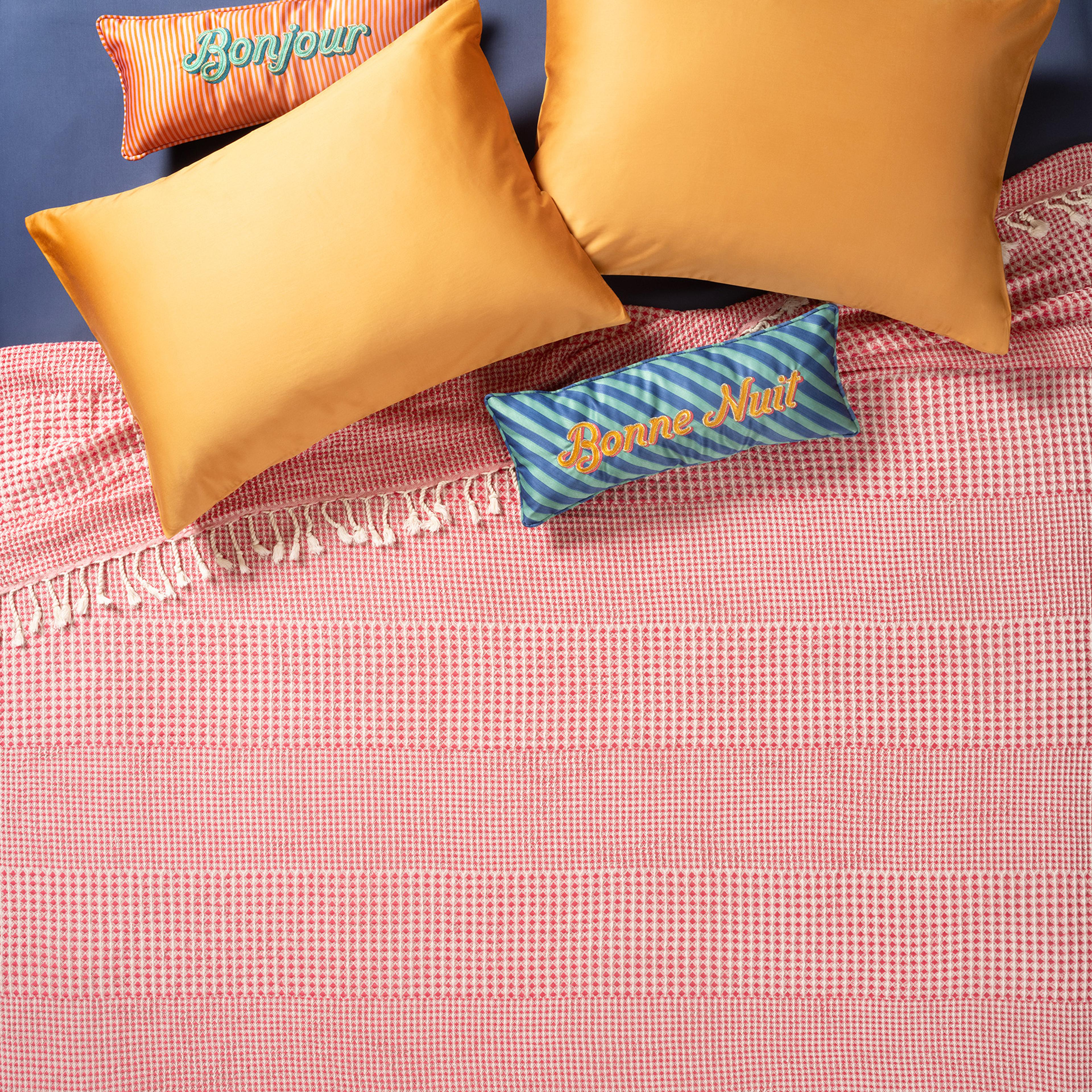 Baklan Parça Boyama Tek Kişilik Tencel - Cotton Tencel Pamuk Pike 160x220 Cm Fuşya