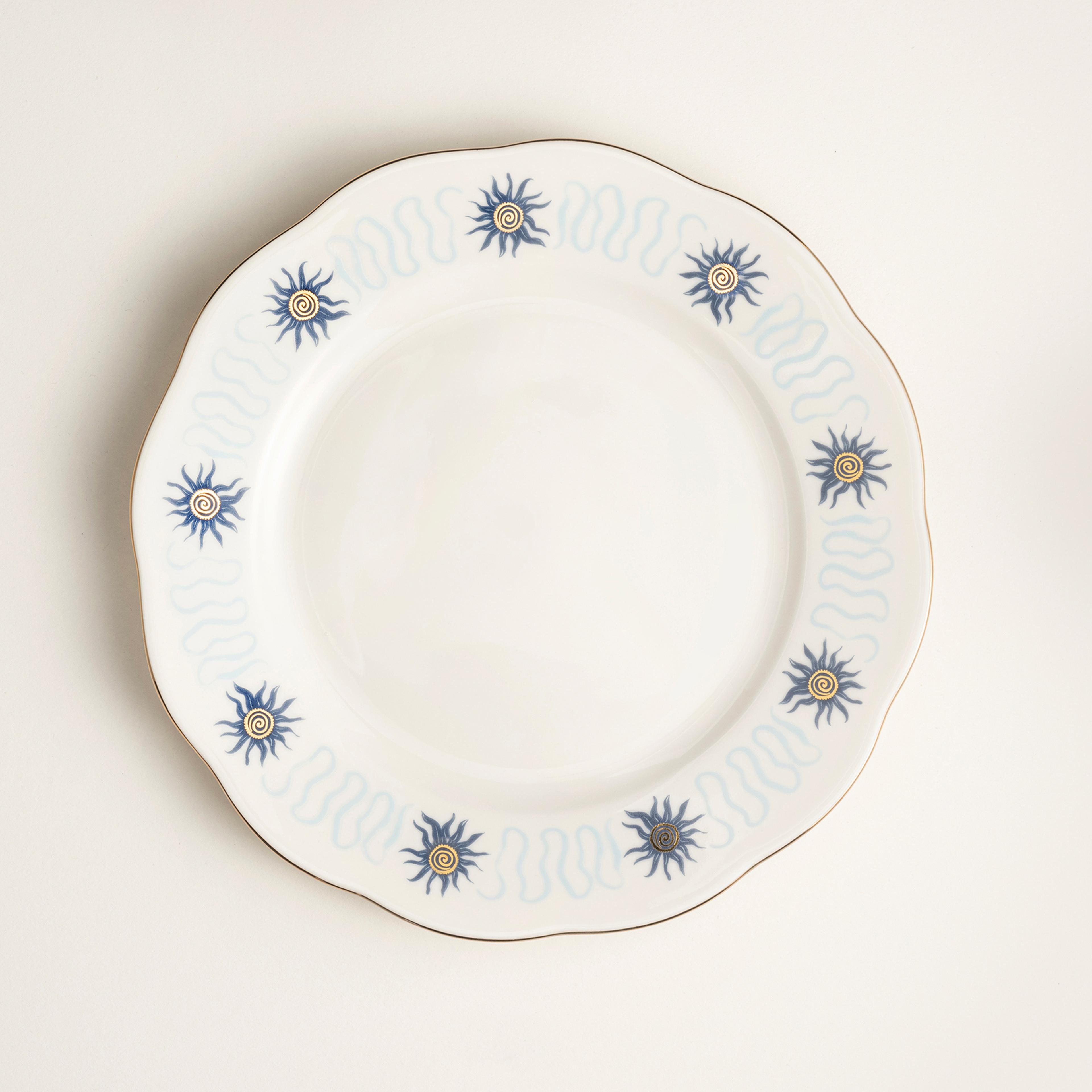 Emet Porselen Yemek Tabağı 27x27x3 Cm Mavi