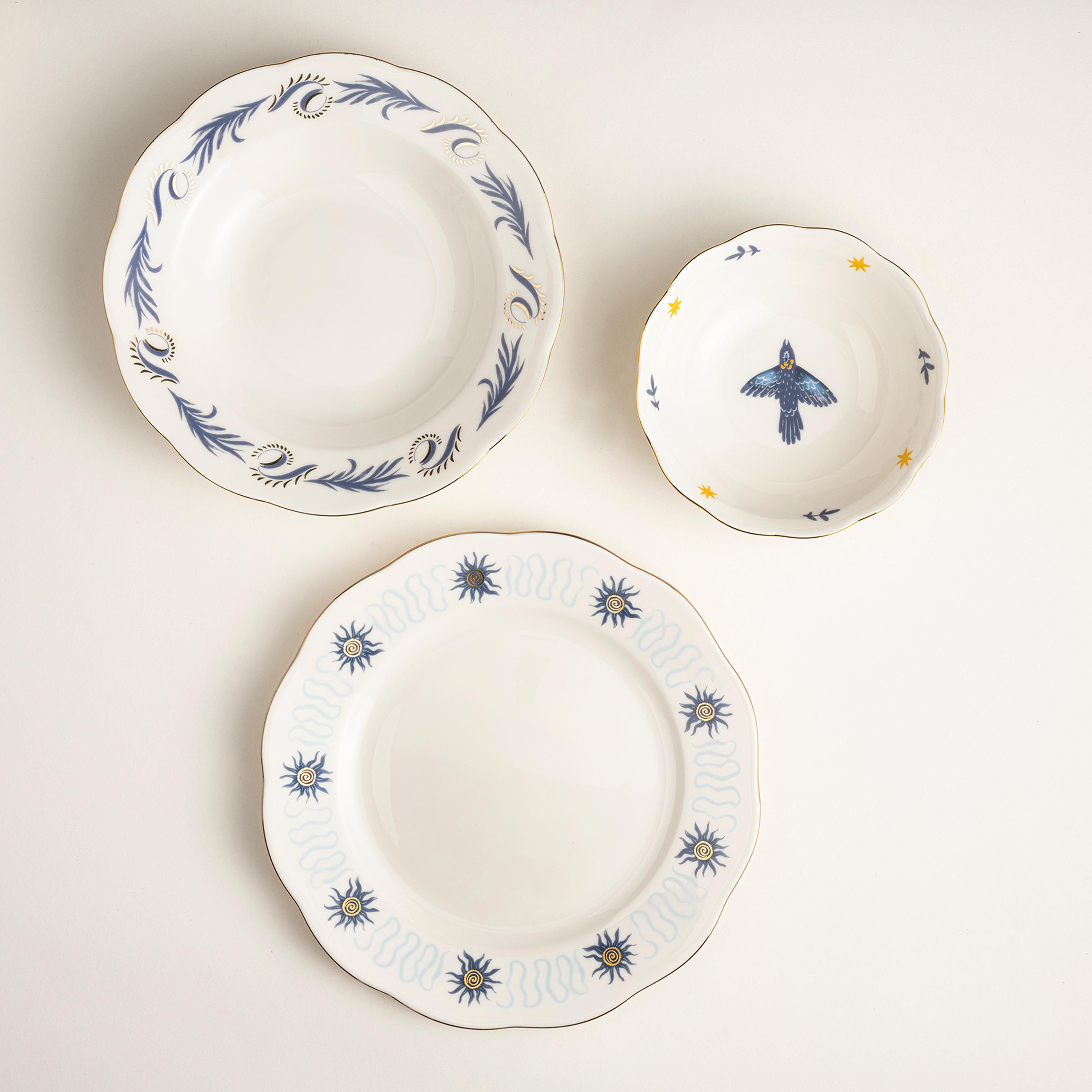 Emet Porselen Yemek Tabağı 27x27x3 Cm Mavi