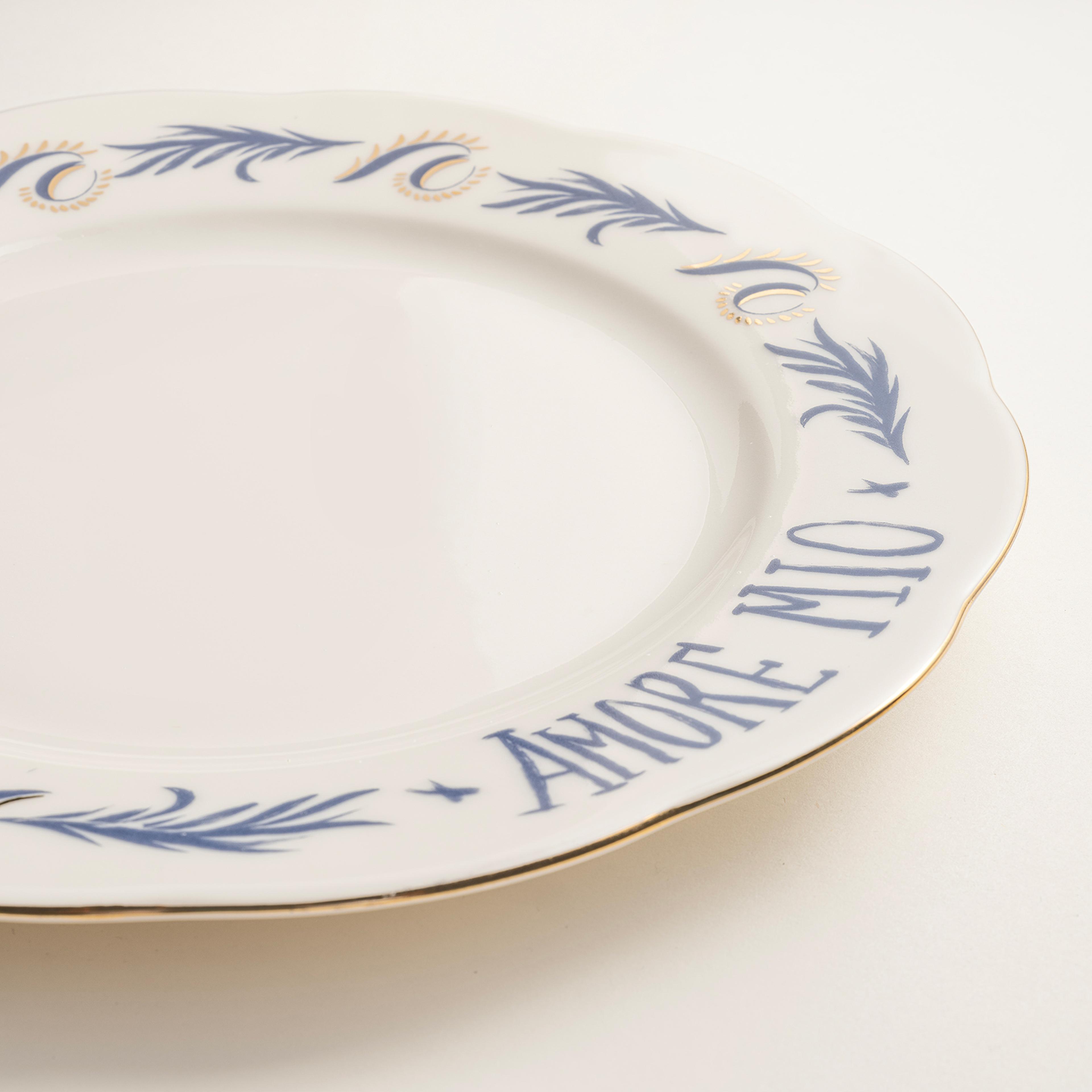 Emet Porselen Yemek Tabağı 27x27x3 Cm Lacivert